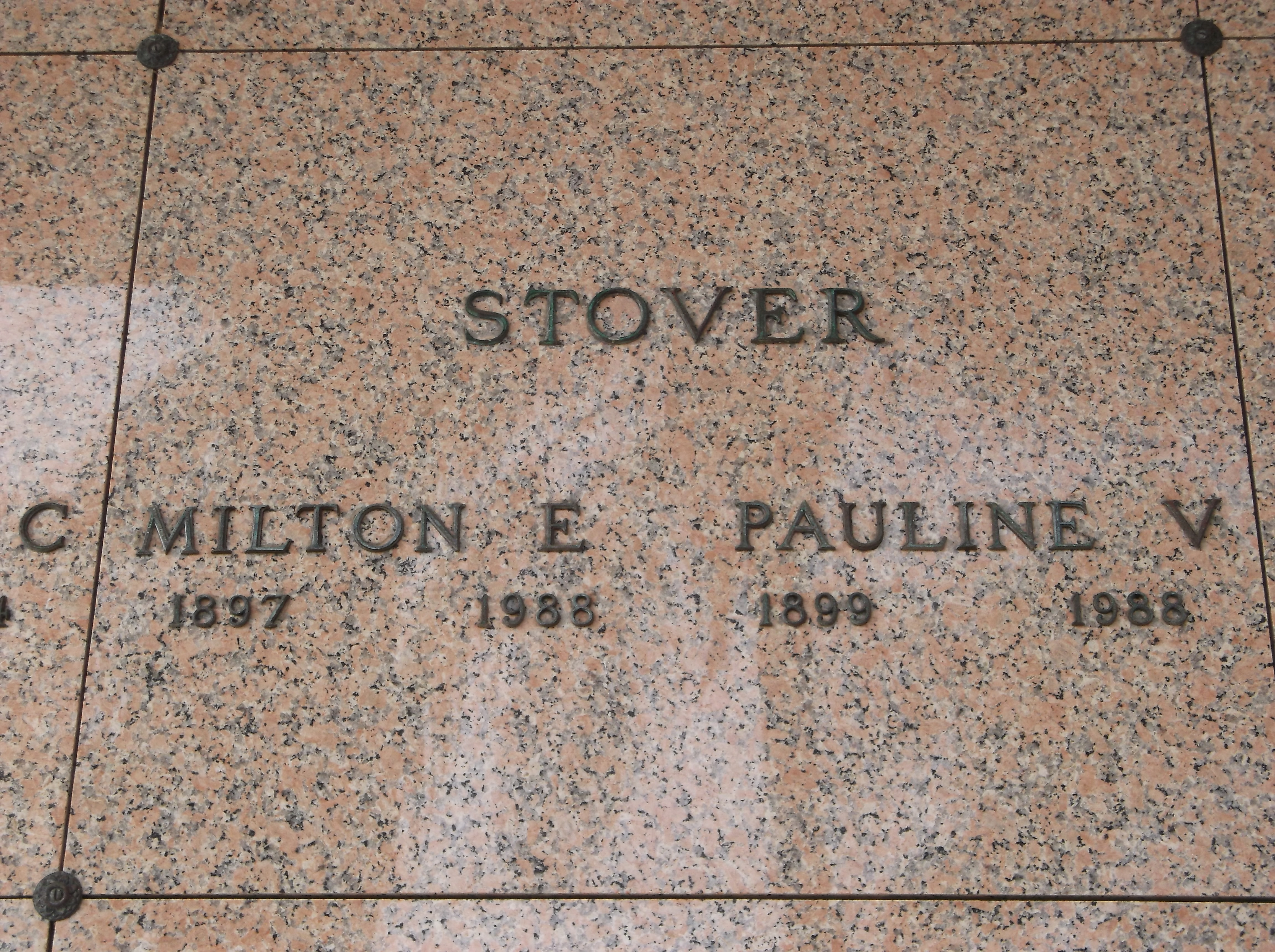 Milton E Stover
