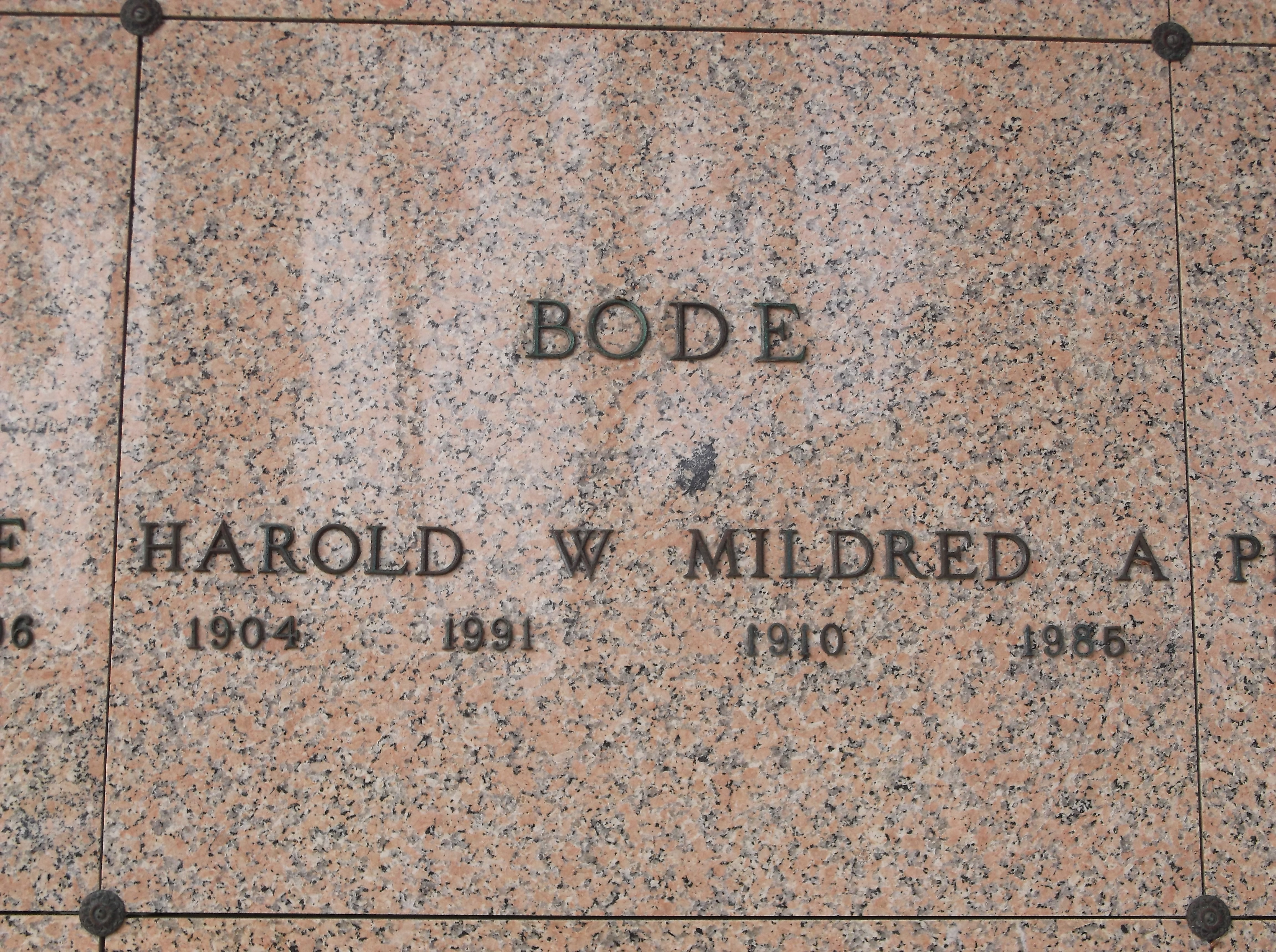 Mildred A Bode