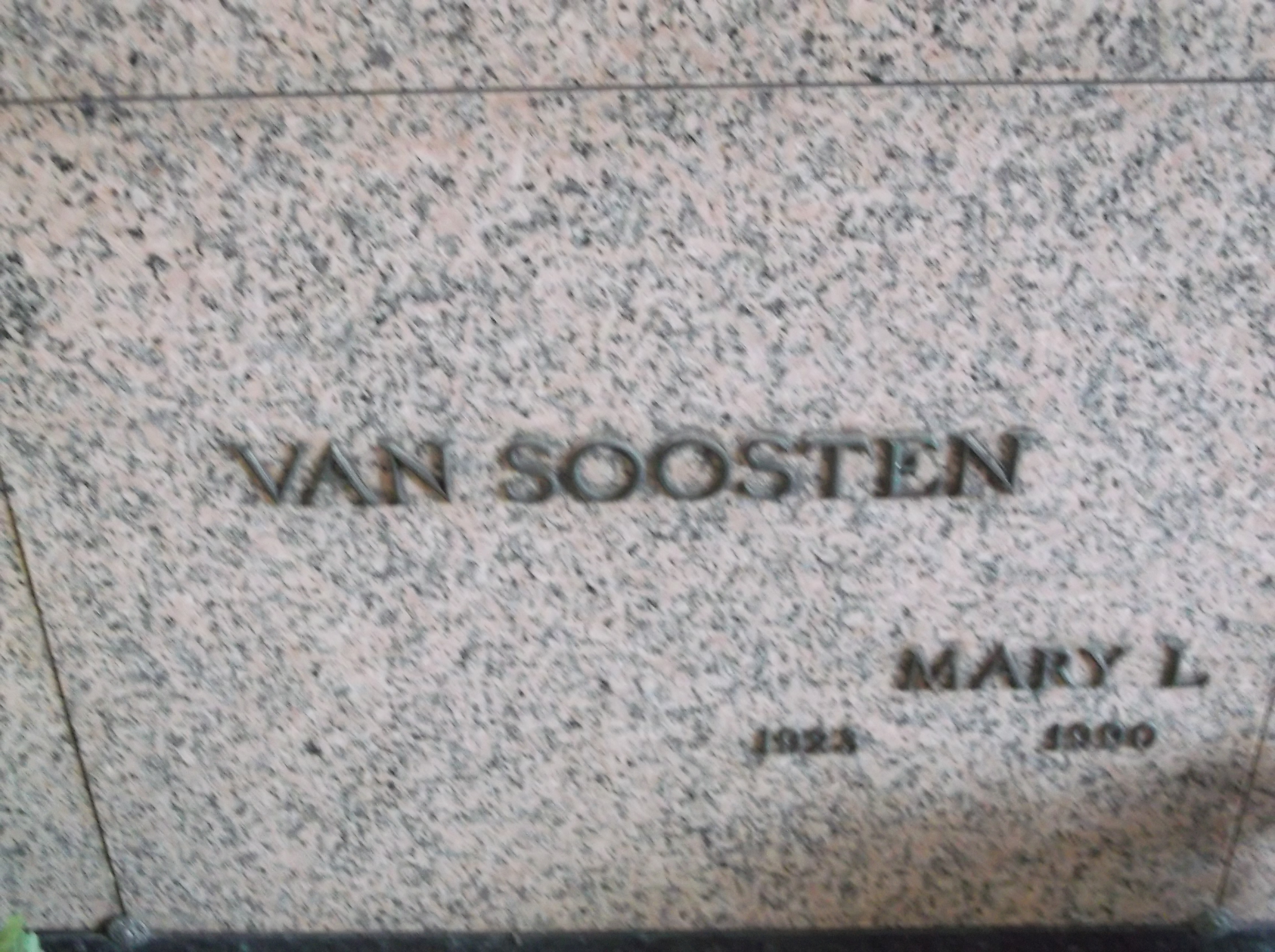 Mary L Van Soosten