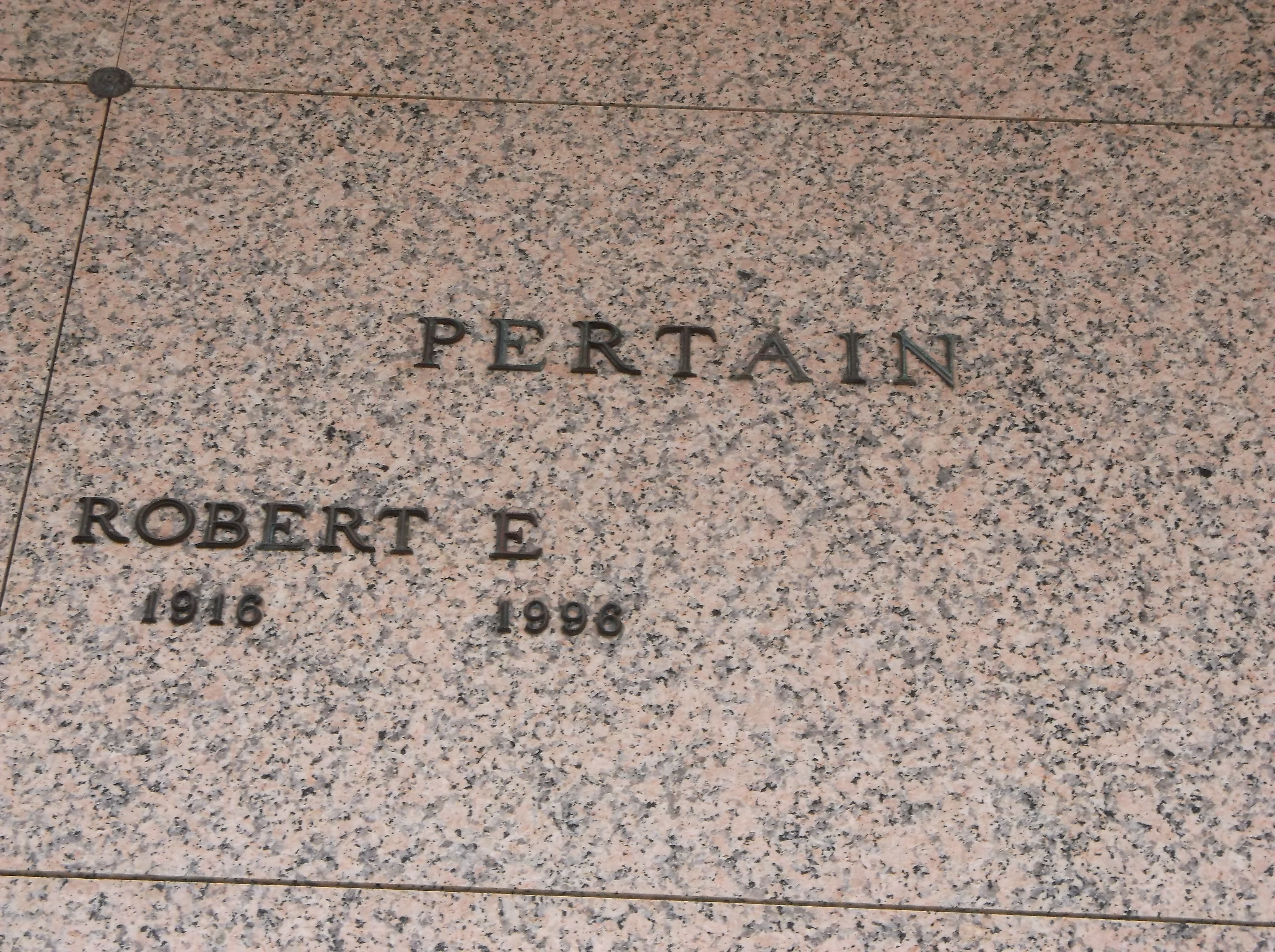 Robert E Pertain