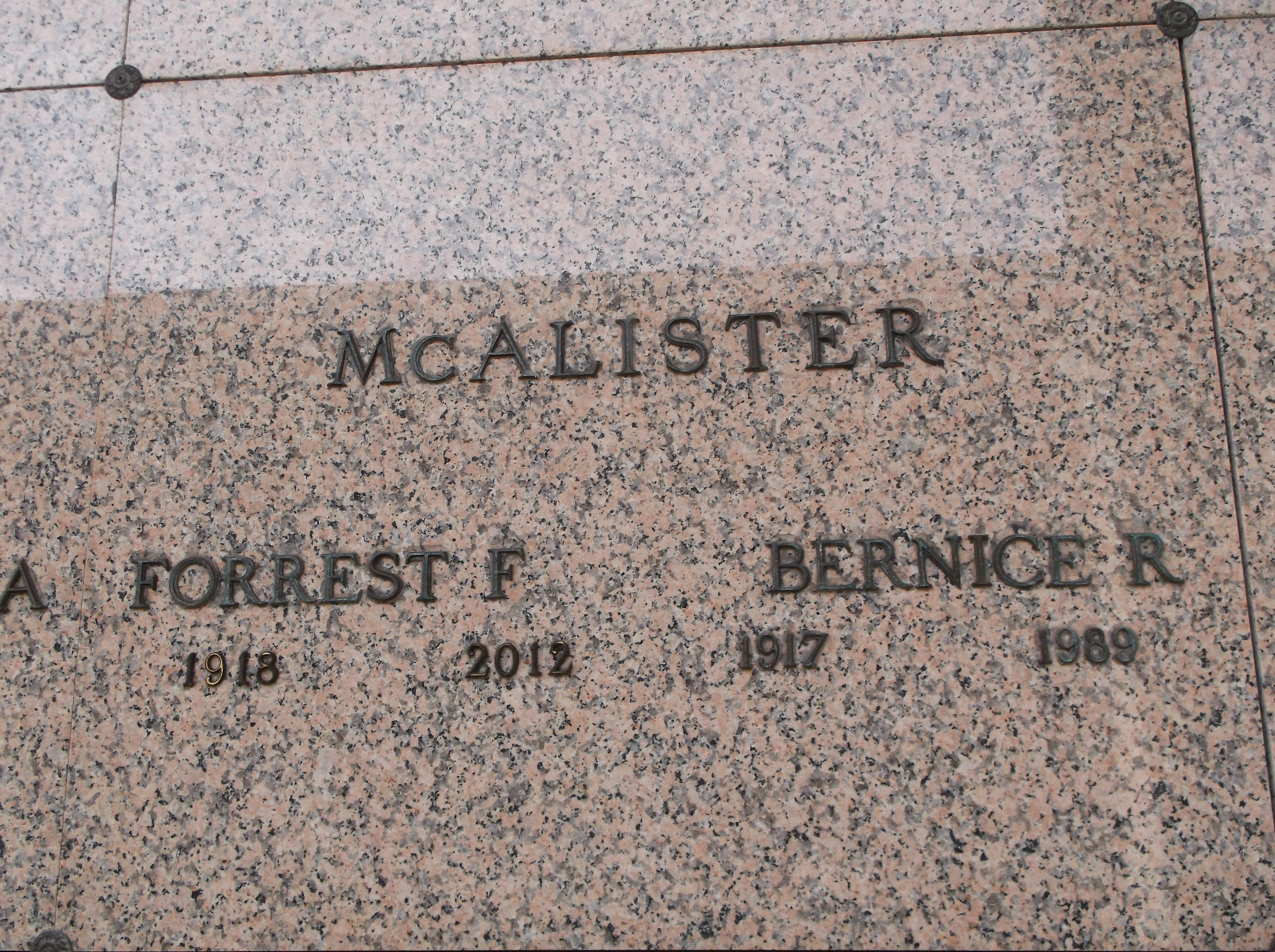 Forrest F McAlister