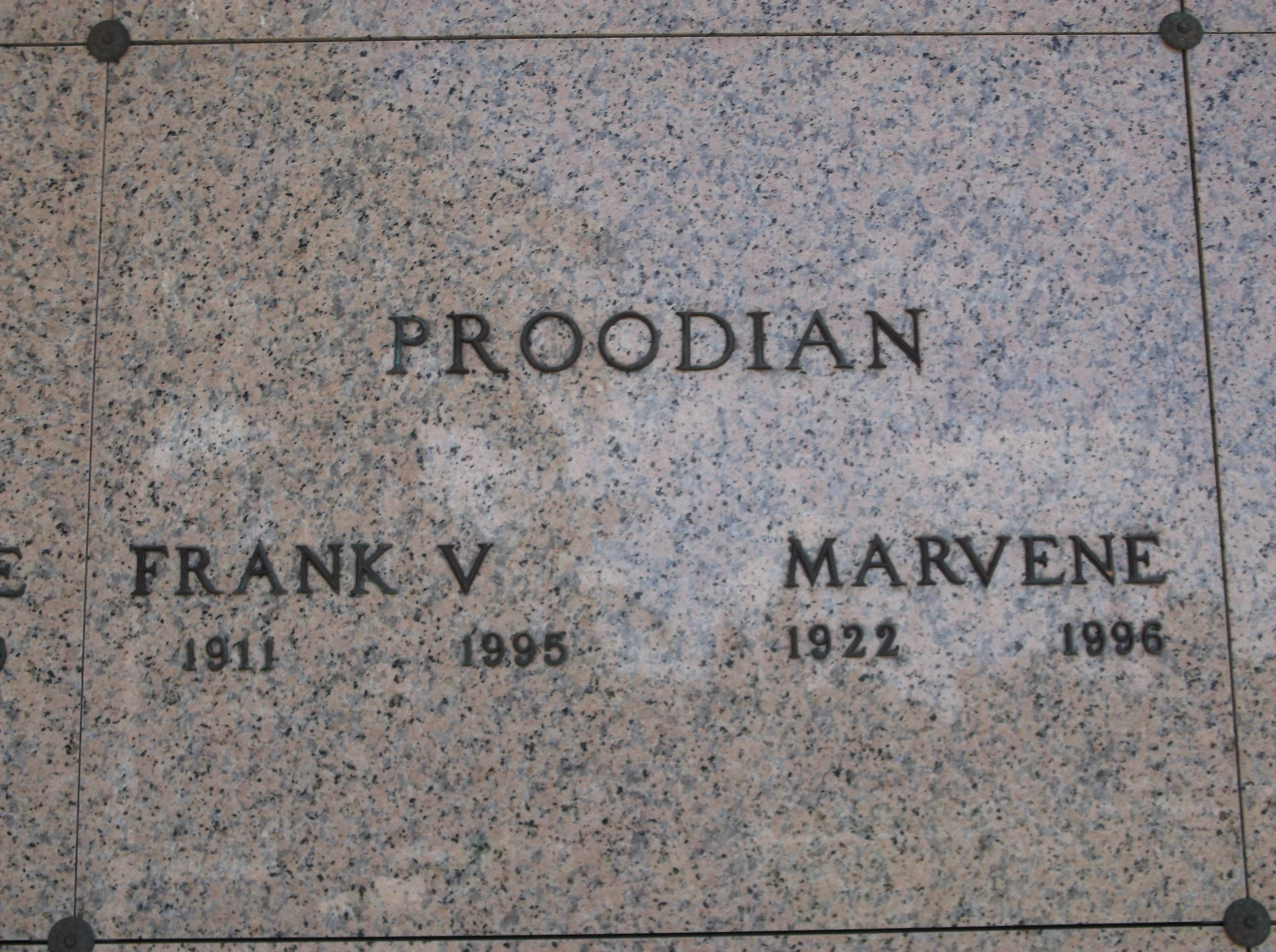 Frank V Proodian