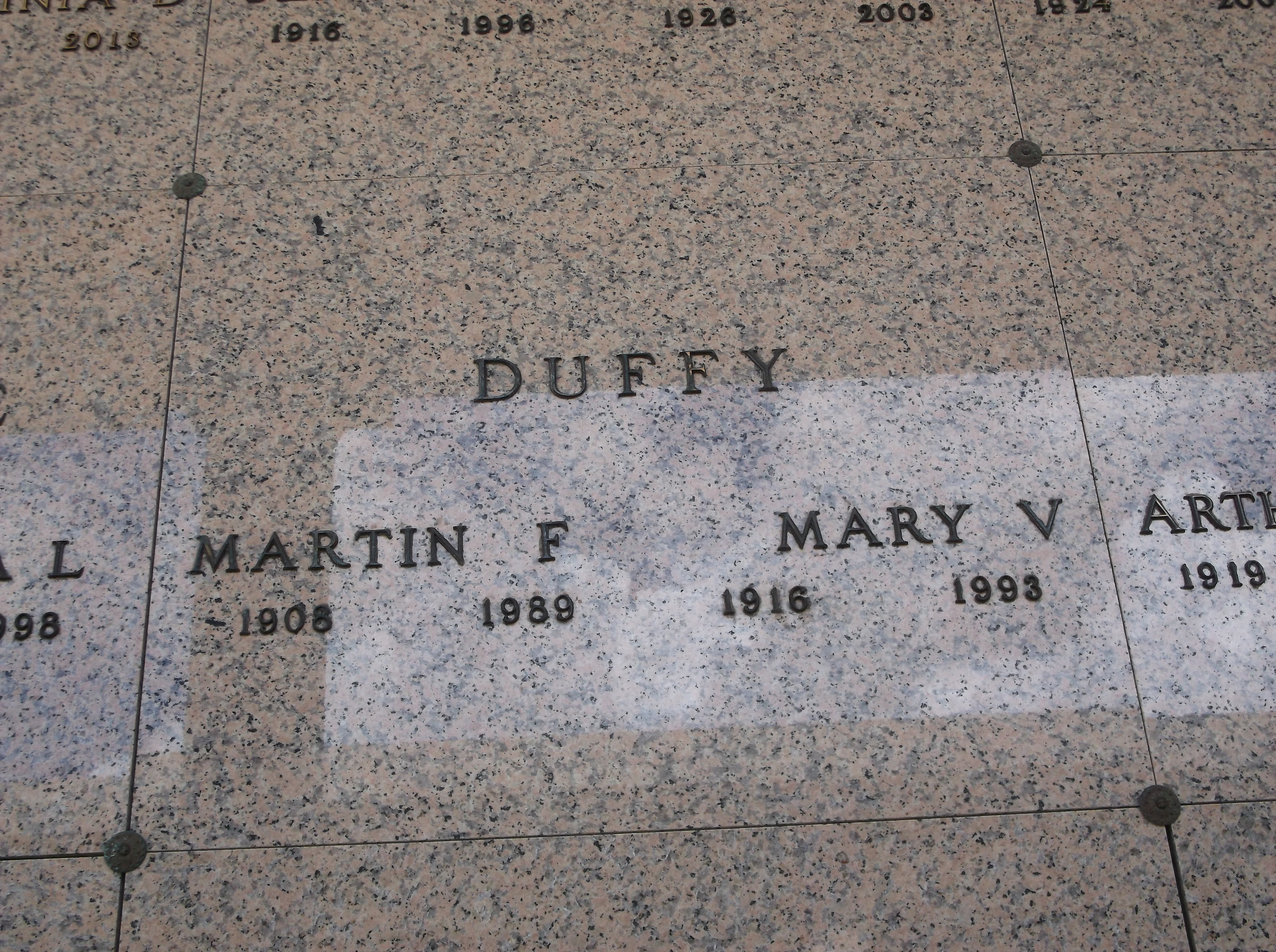 Martin F Duffy