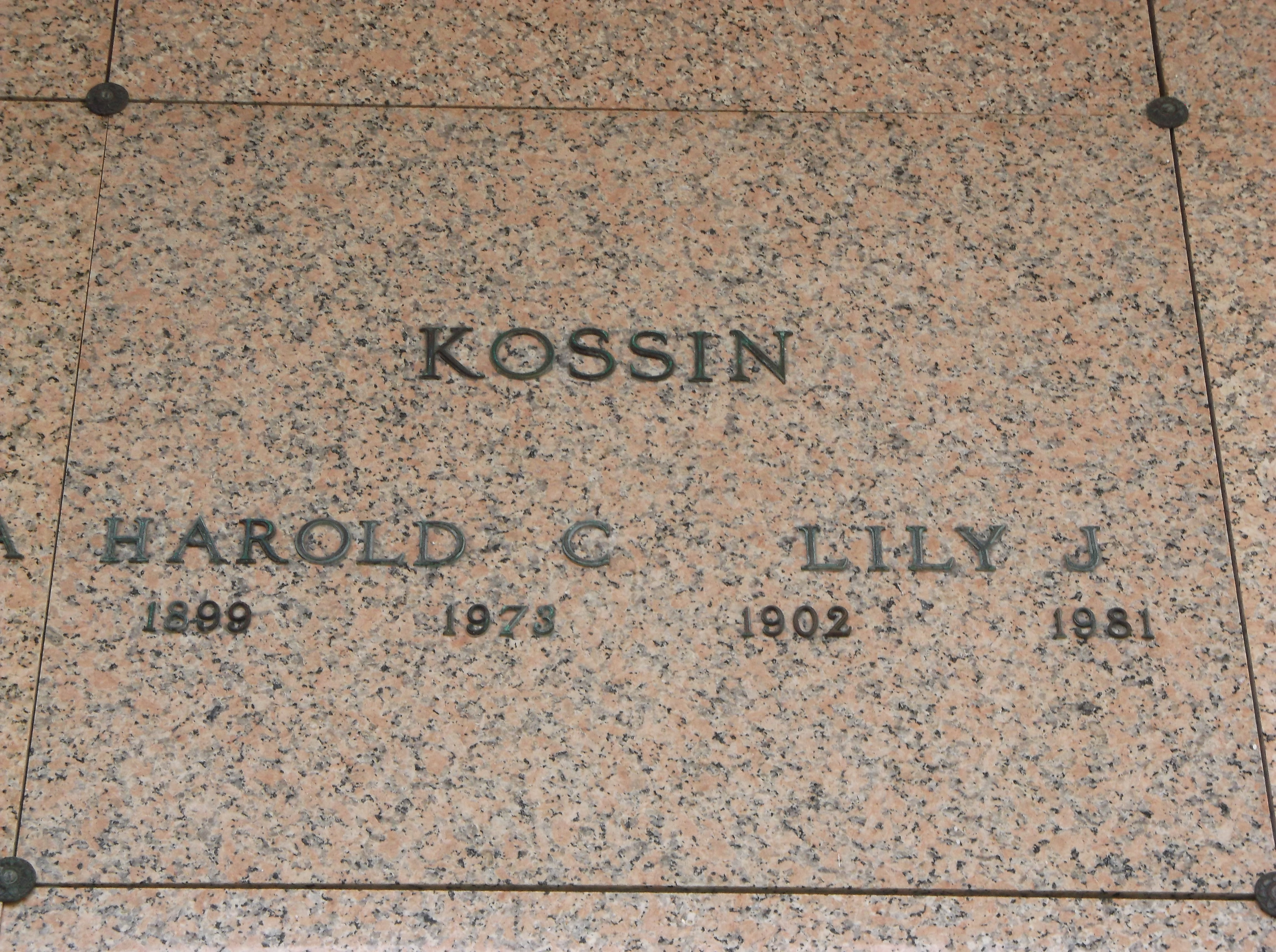 Harold C Kossin