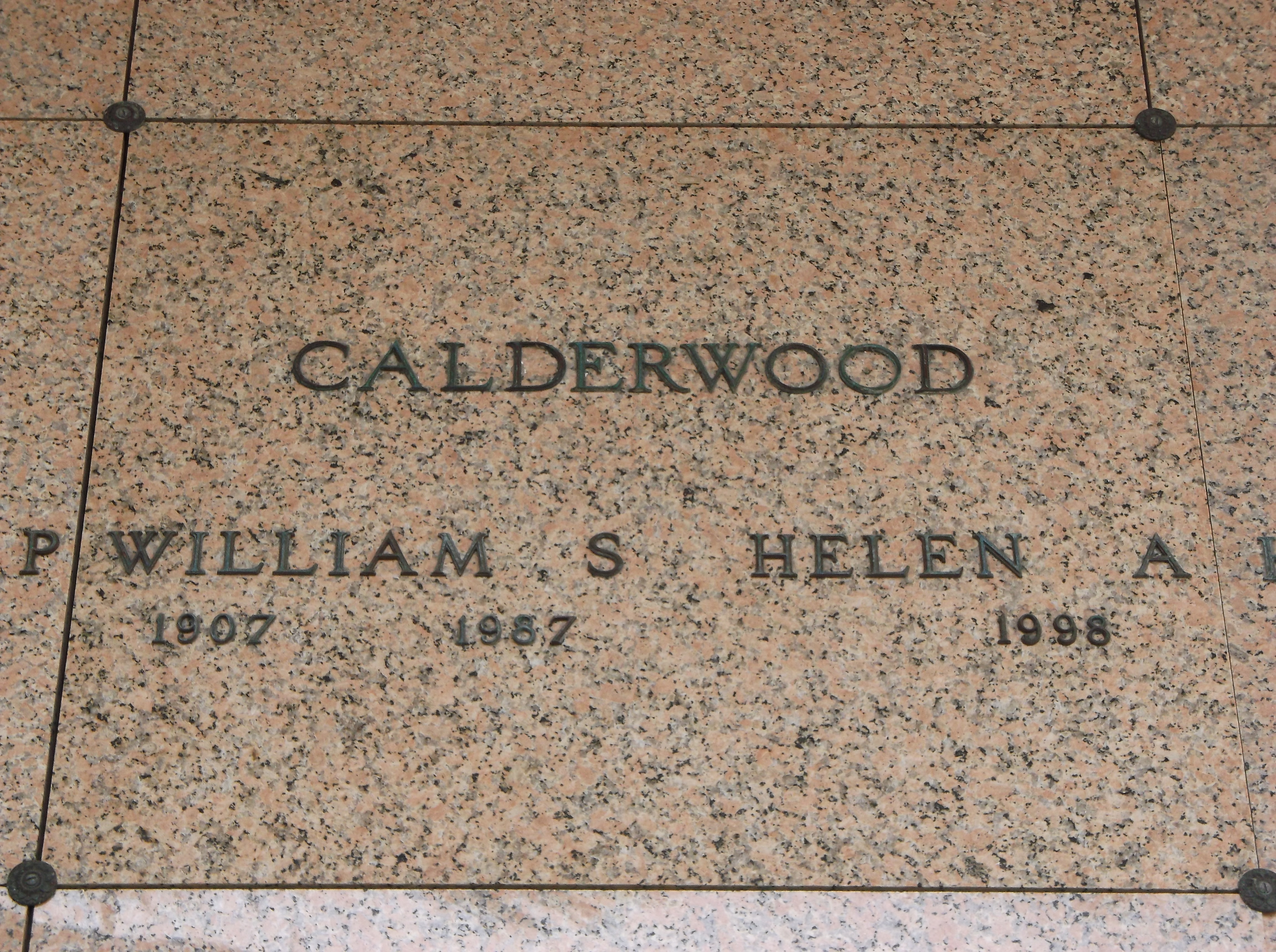 William S Calderwood