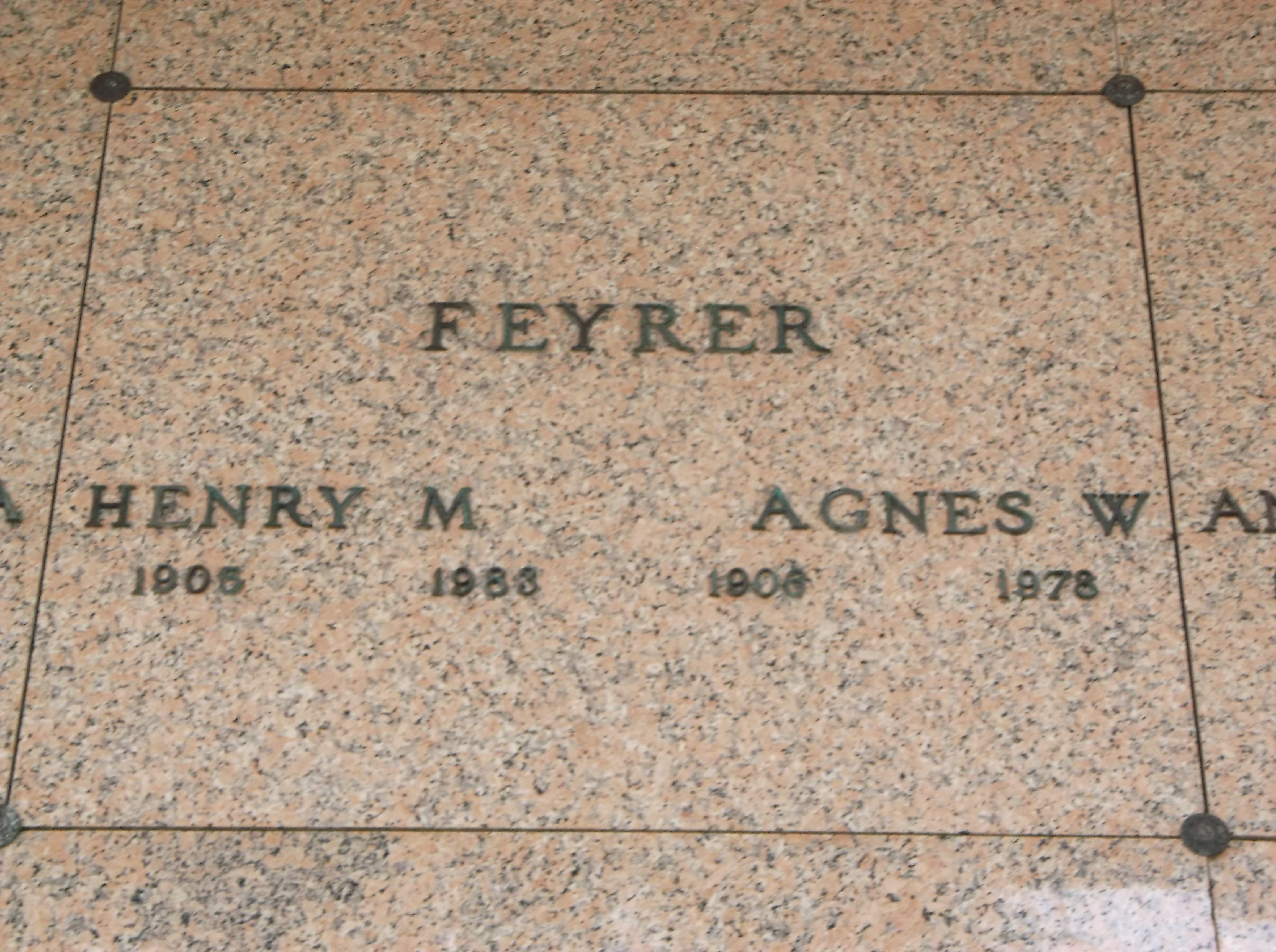 Agnes W Feyrer