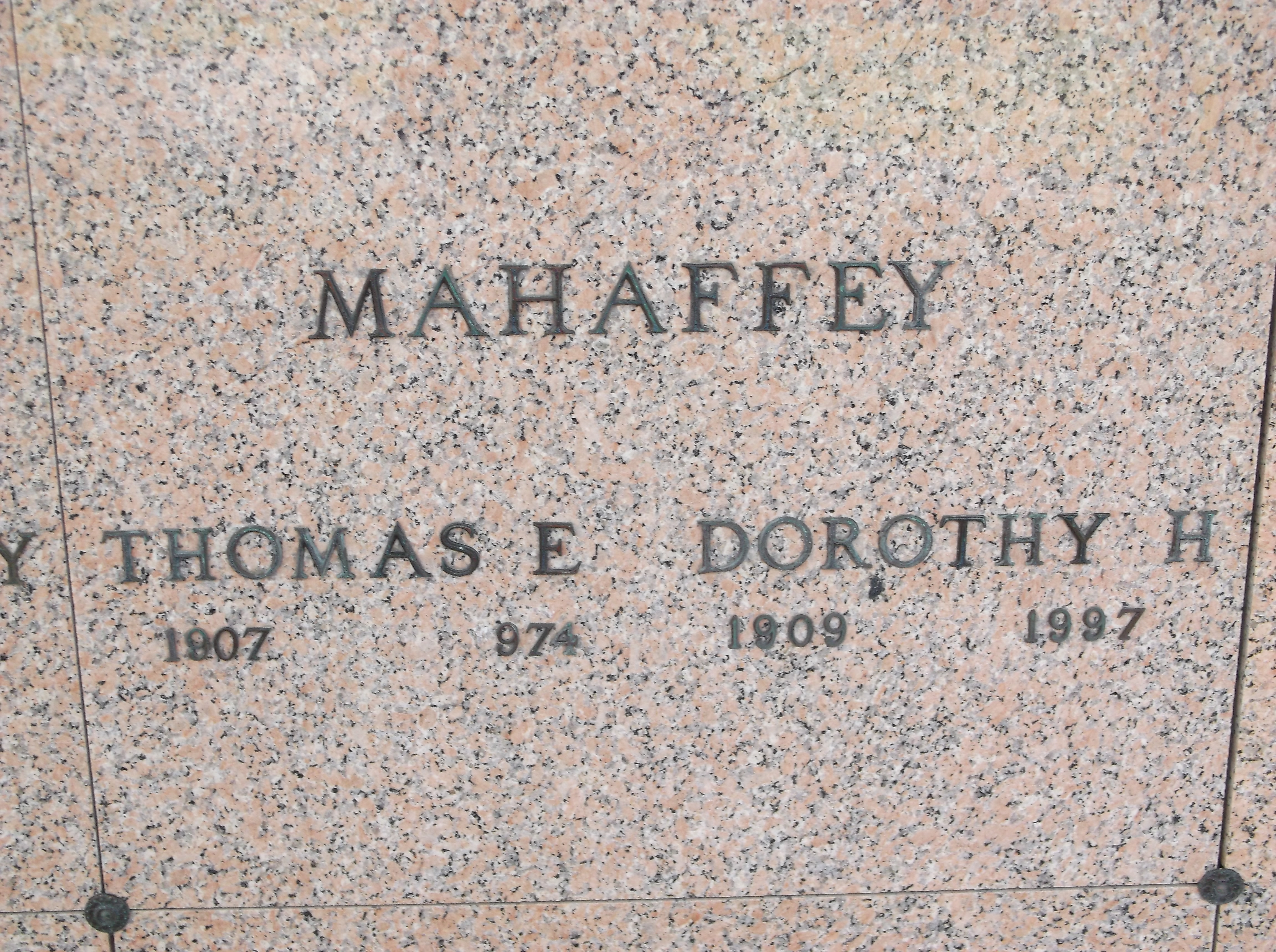 Thomas E Mahaffey