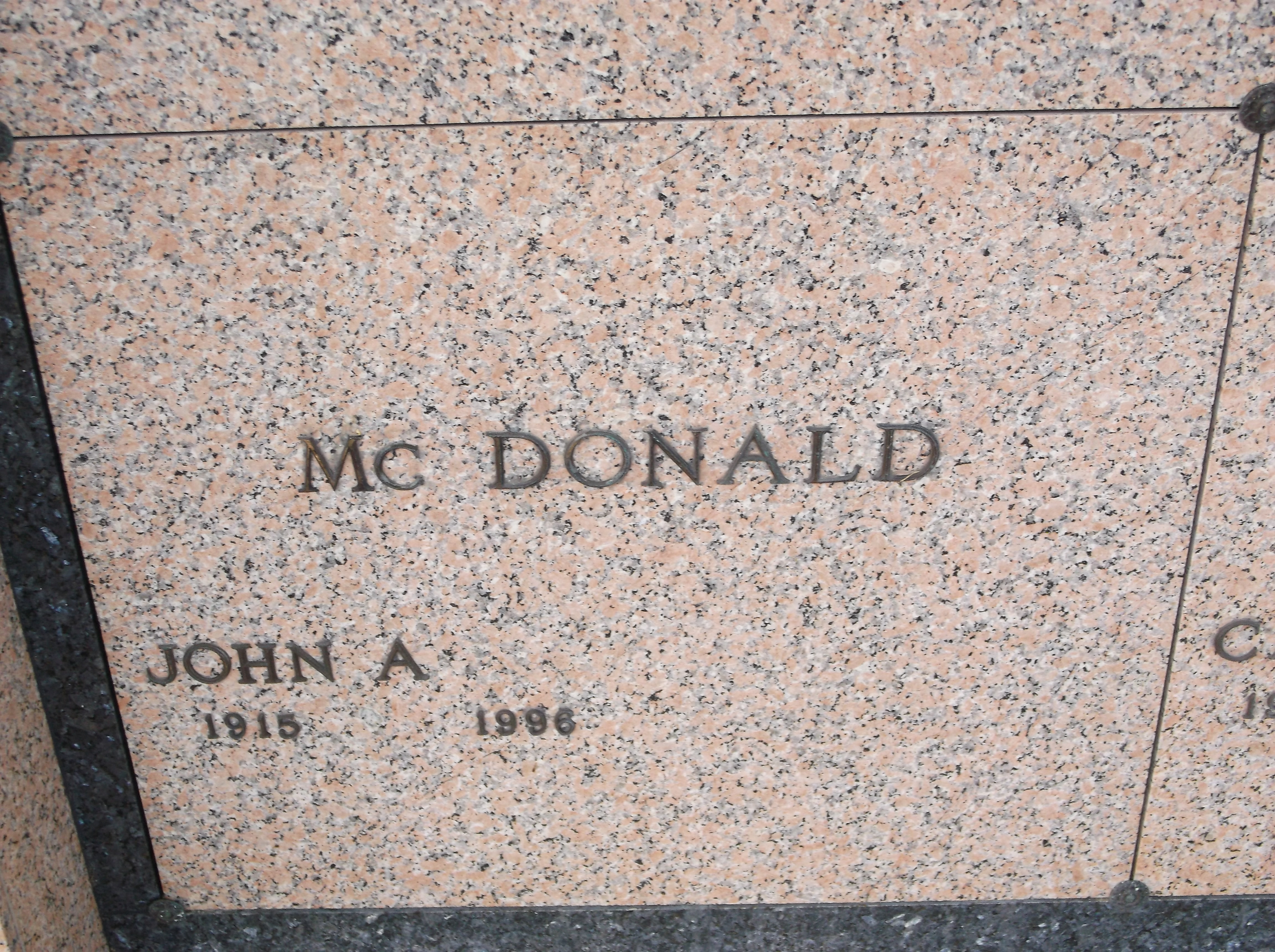John A McDonald