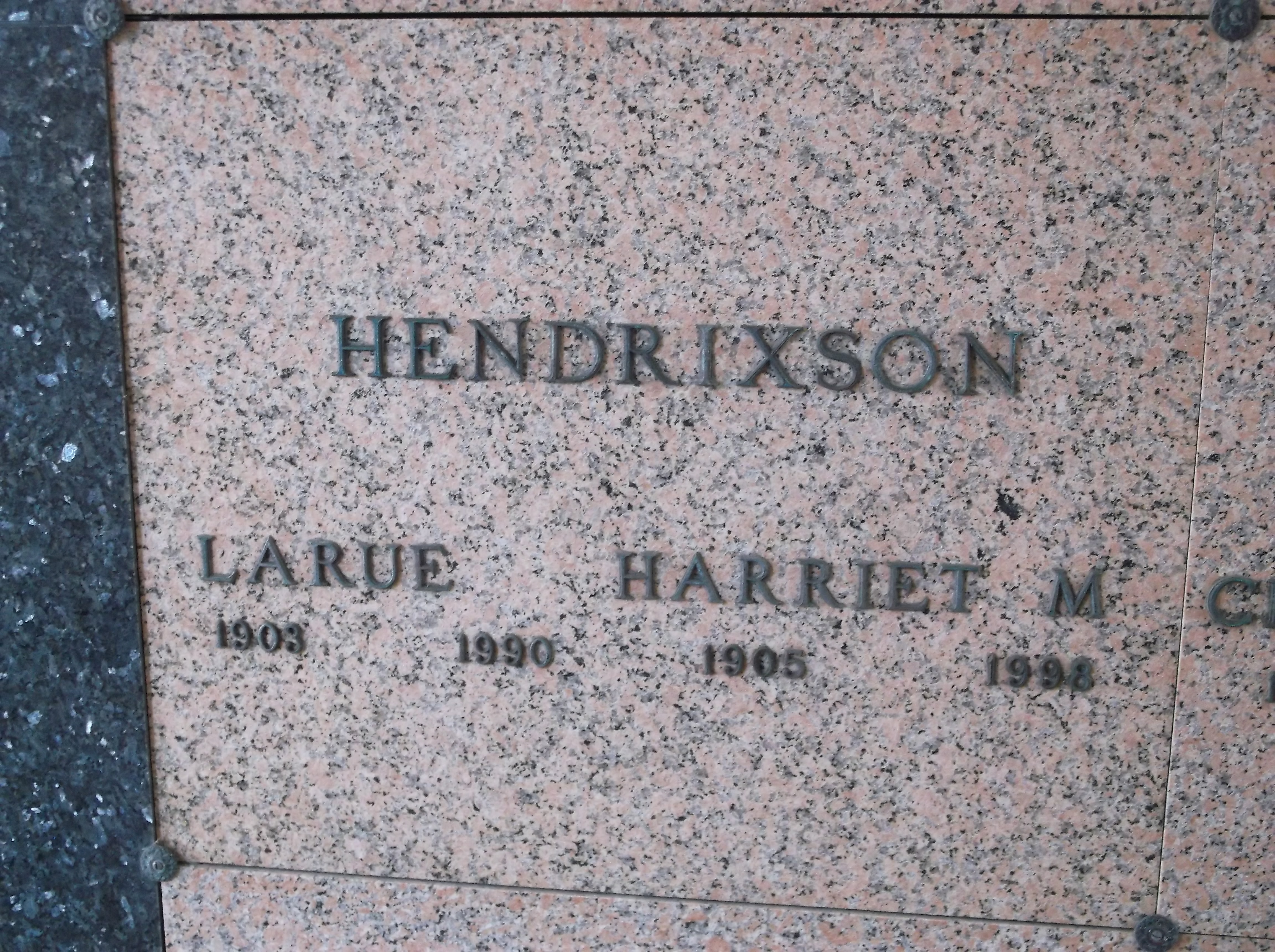 Harriet M Hendrixson