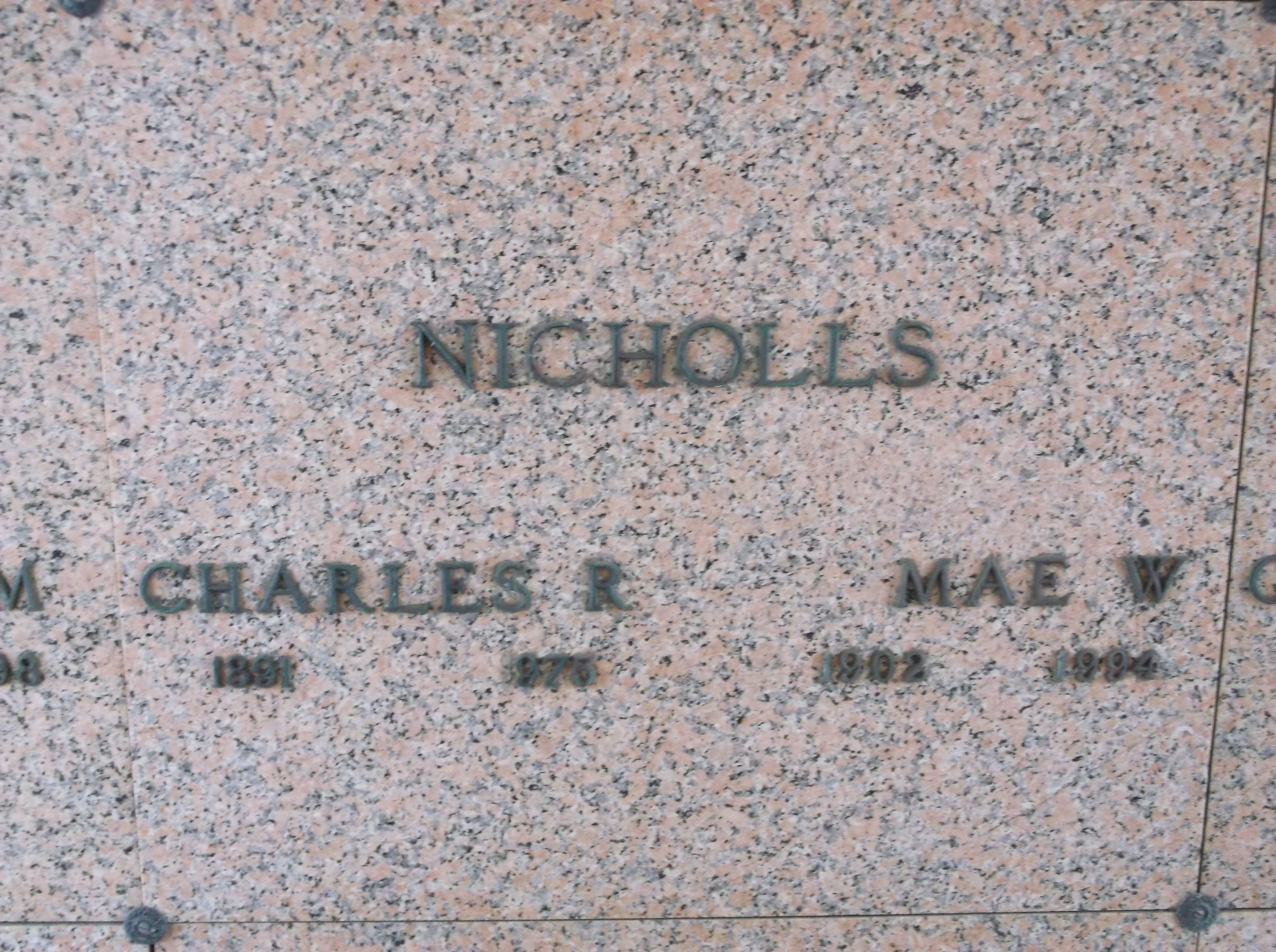 Mae W Nicholls
