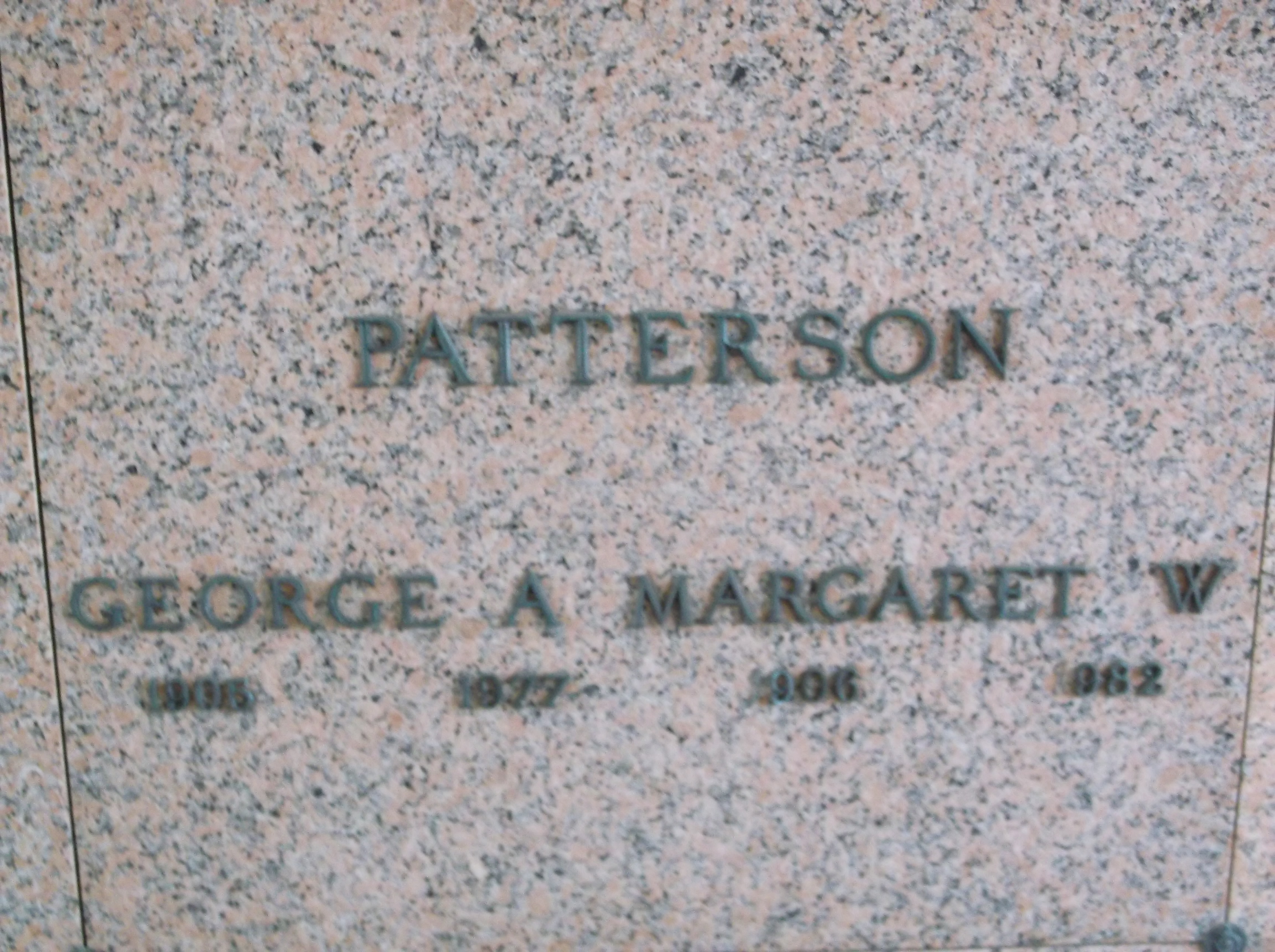 Margaret W Patterson