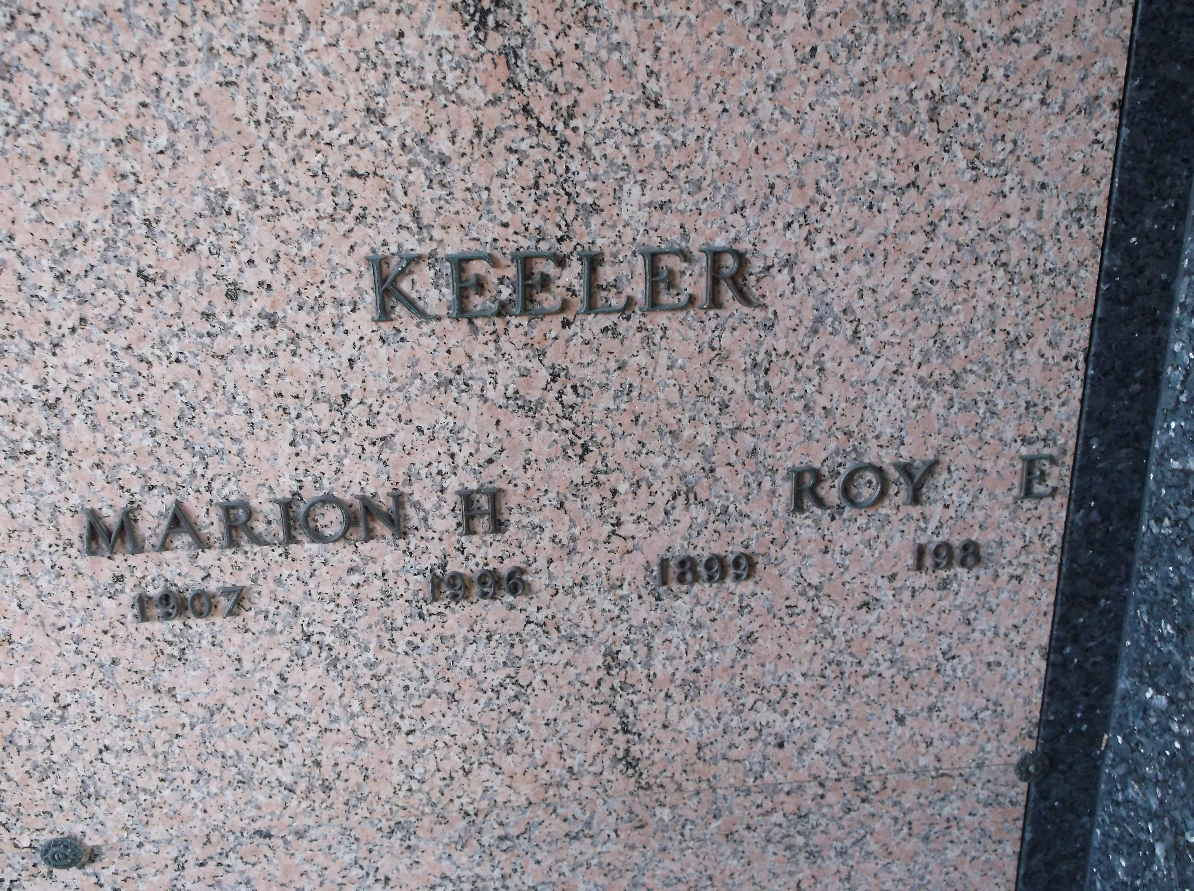 Roy E Keeler