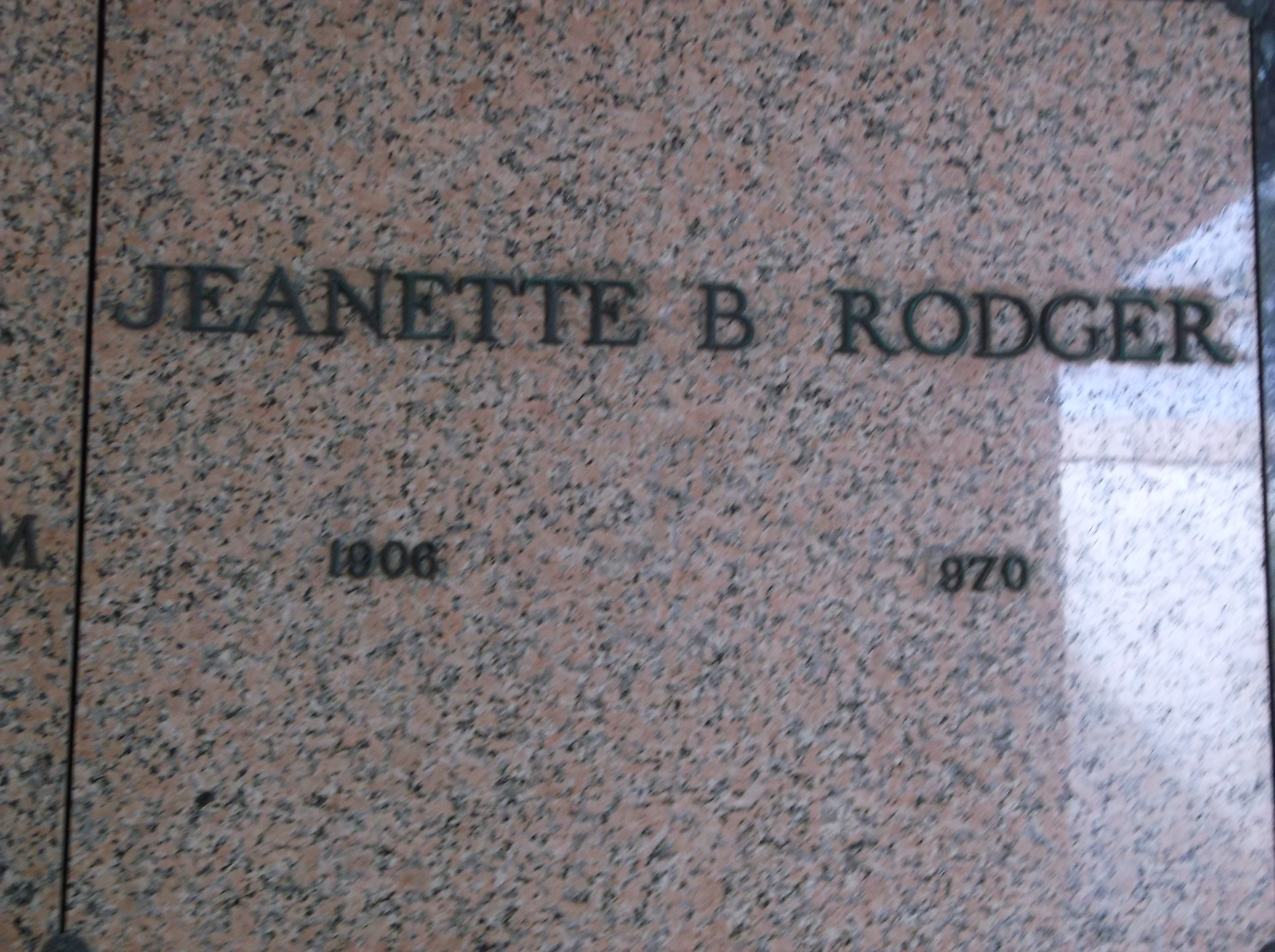 Jeanette B Rodger
