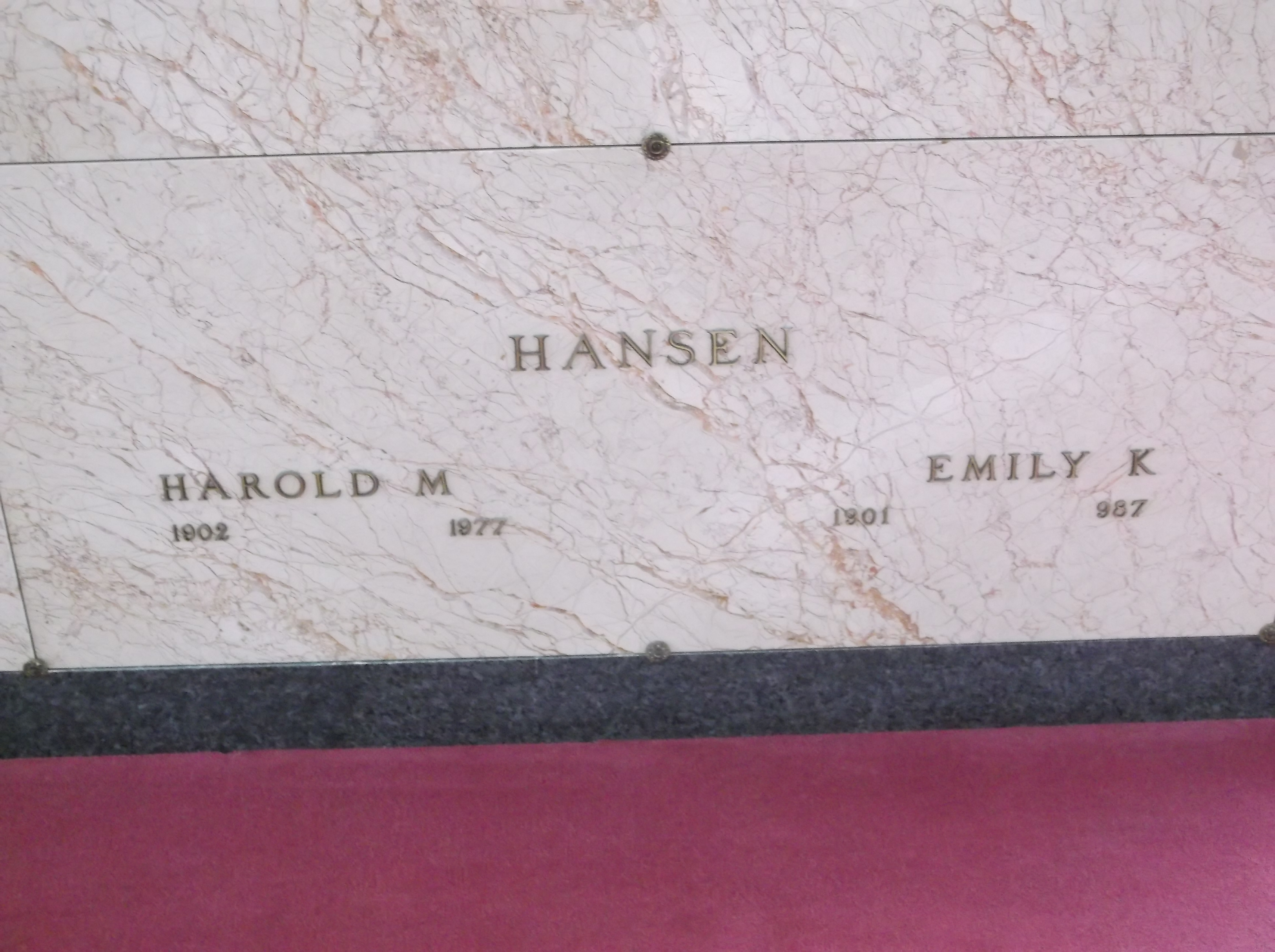Harold M Hansen