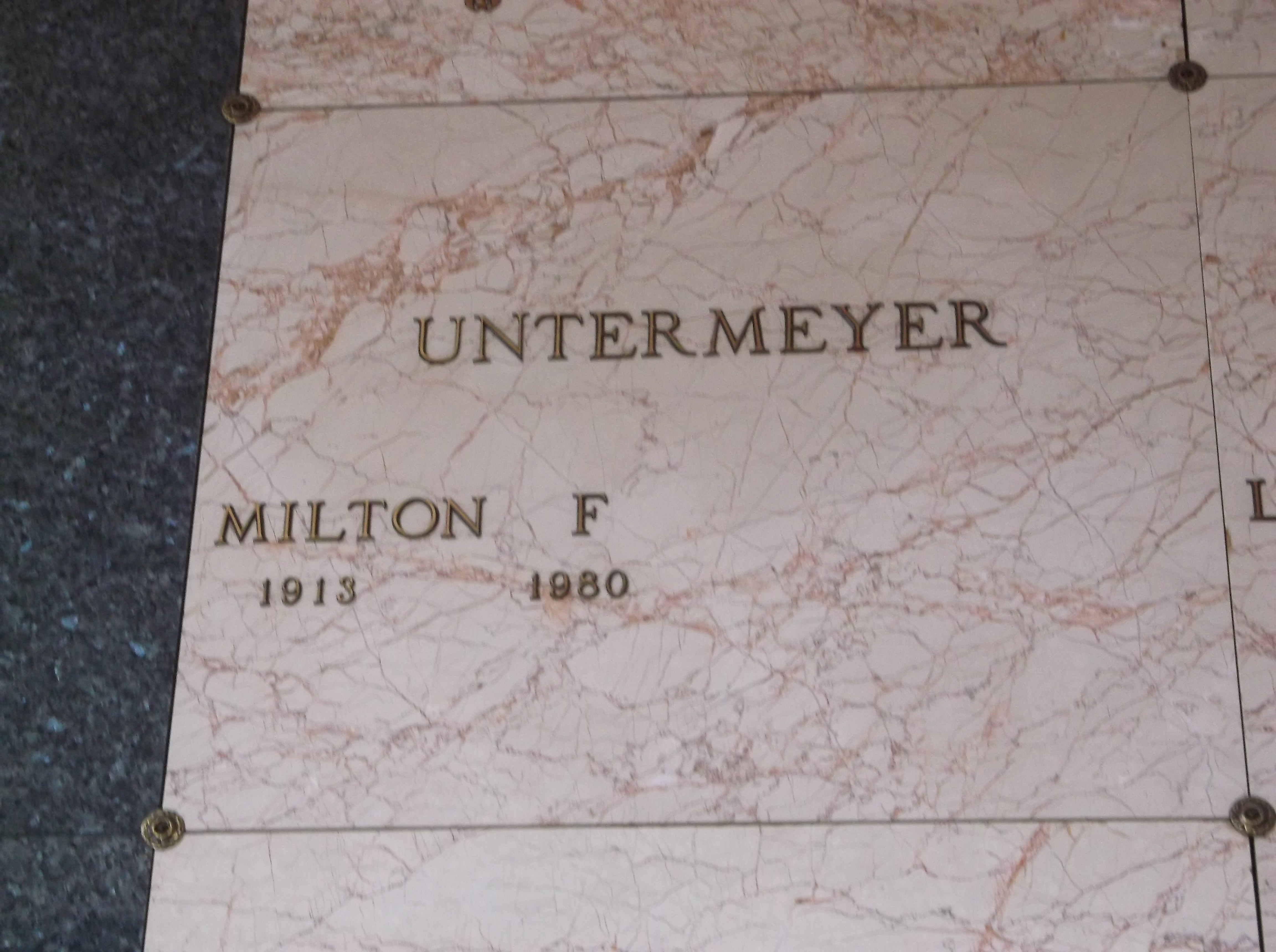 Milton F Untermeyer