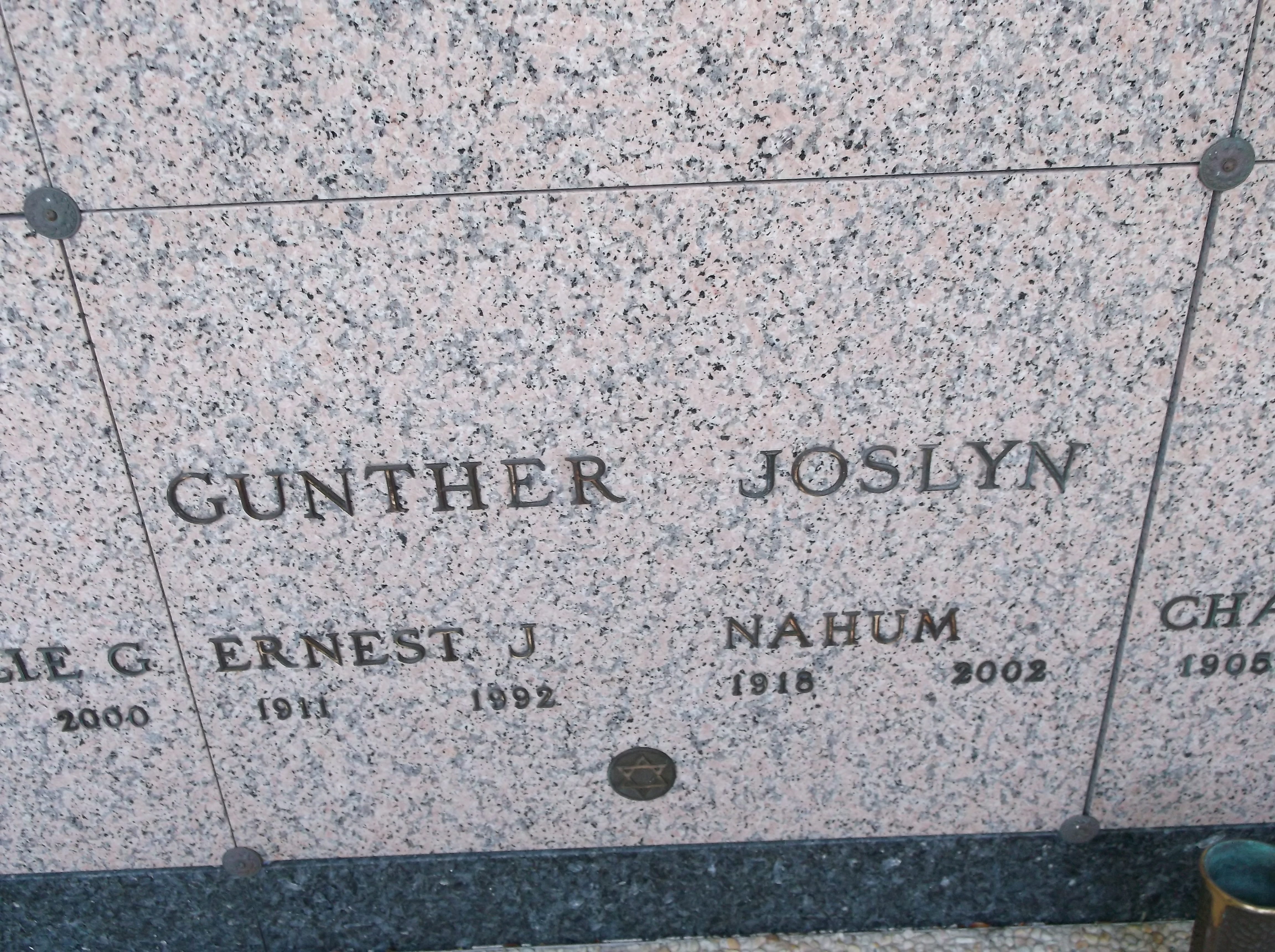 Ernest J Gunther