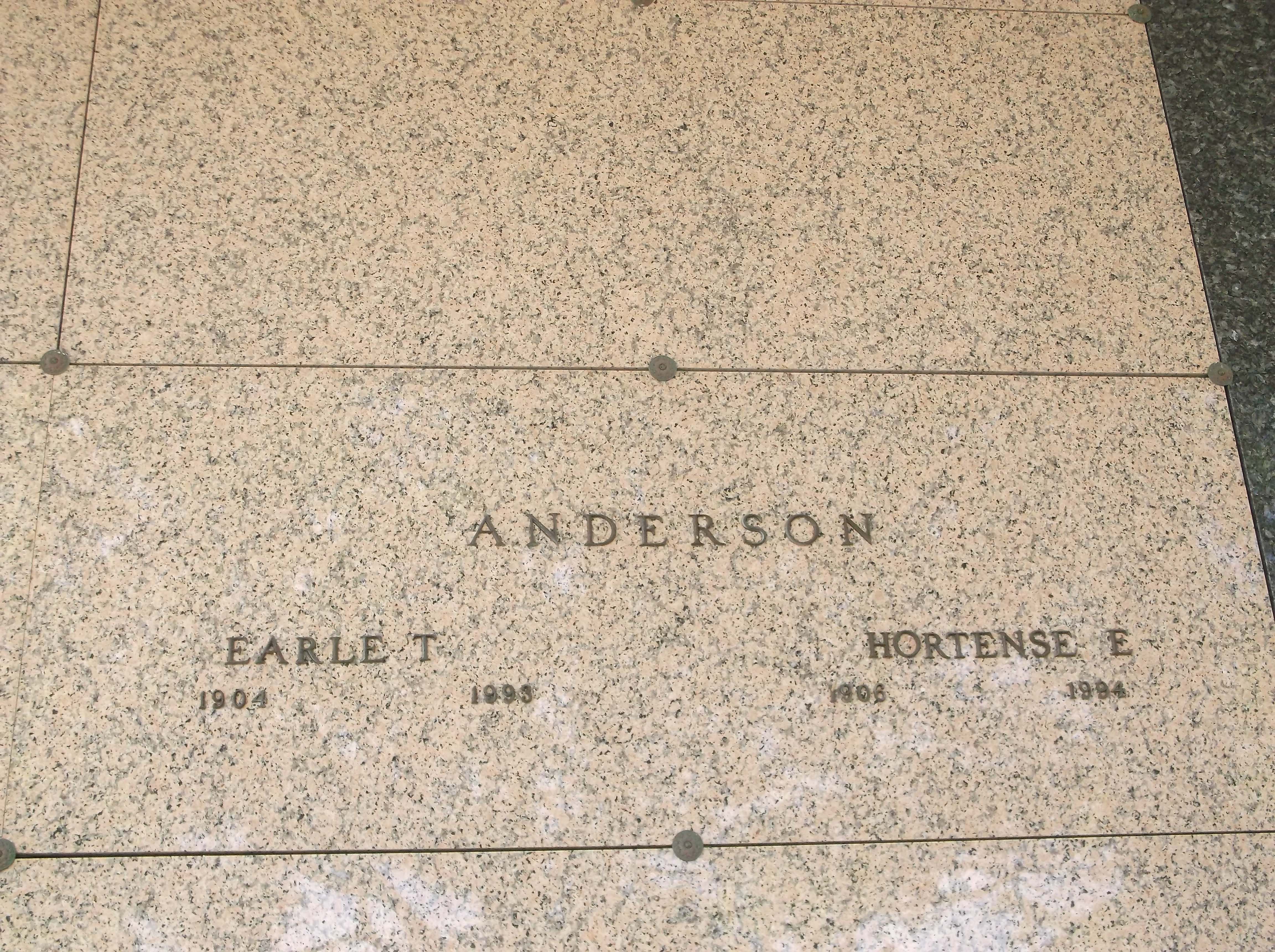 Earle T Anderson