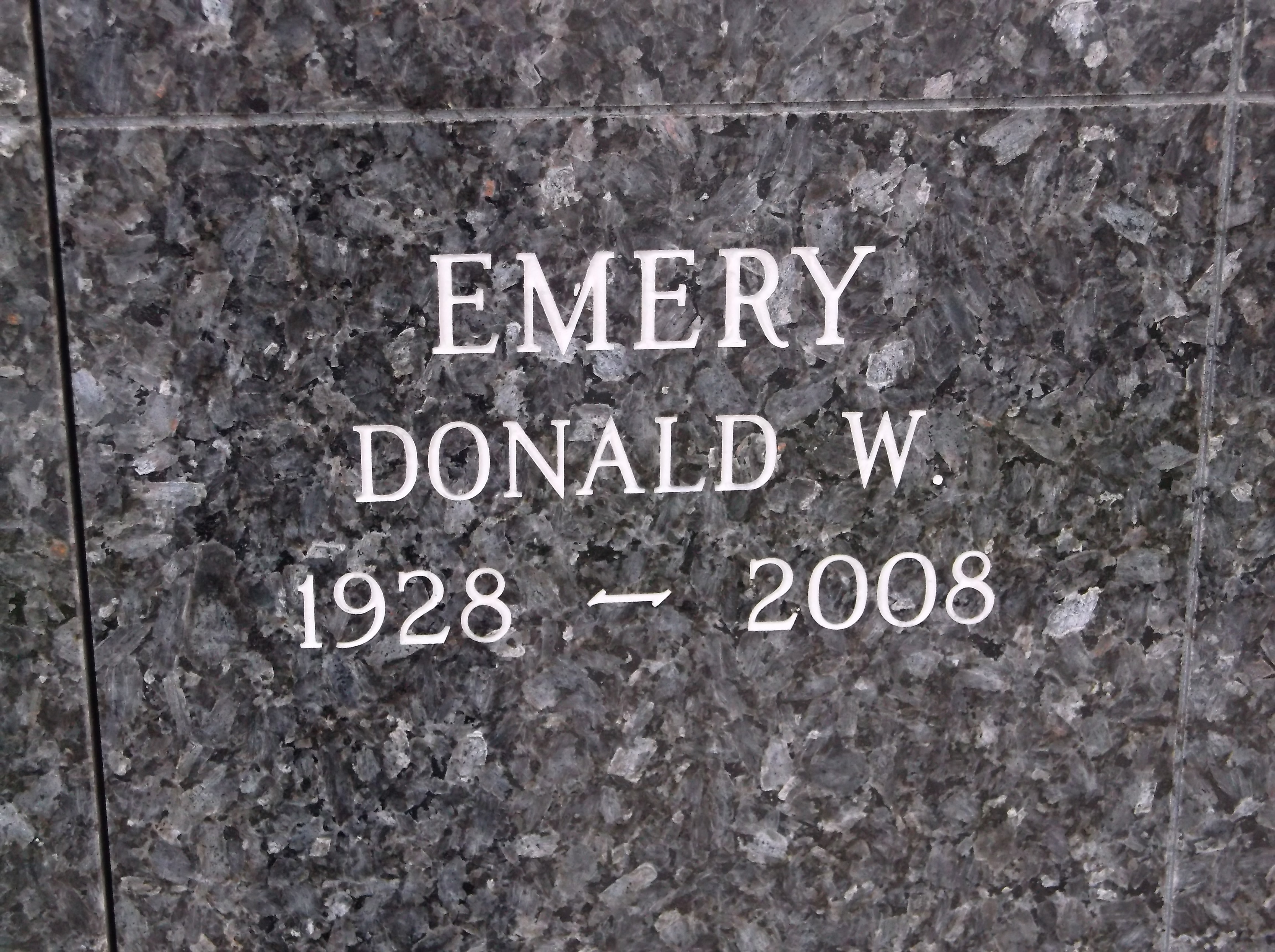 Donald W Emery
