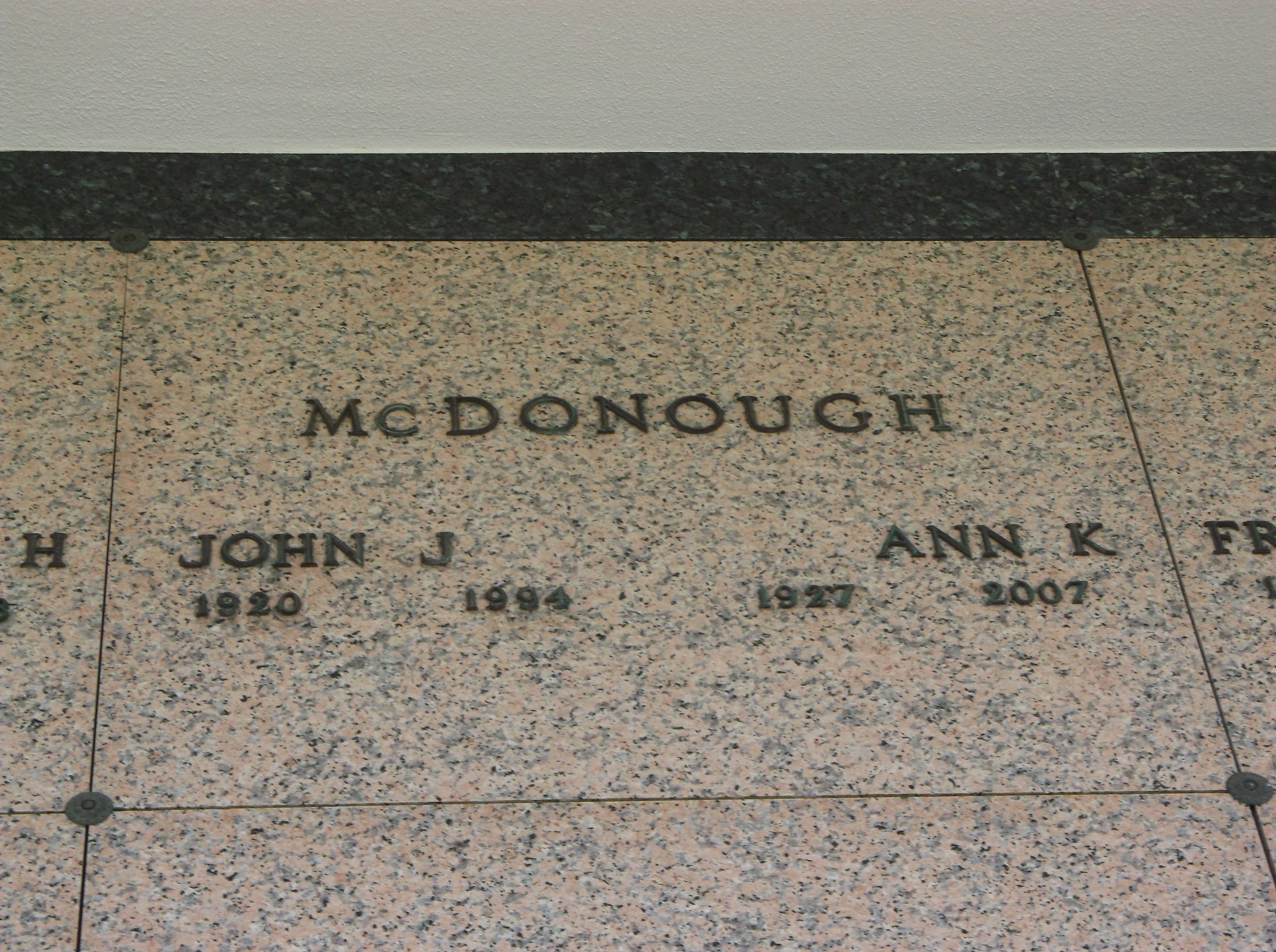 Ann K McDonough