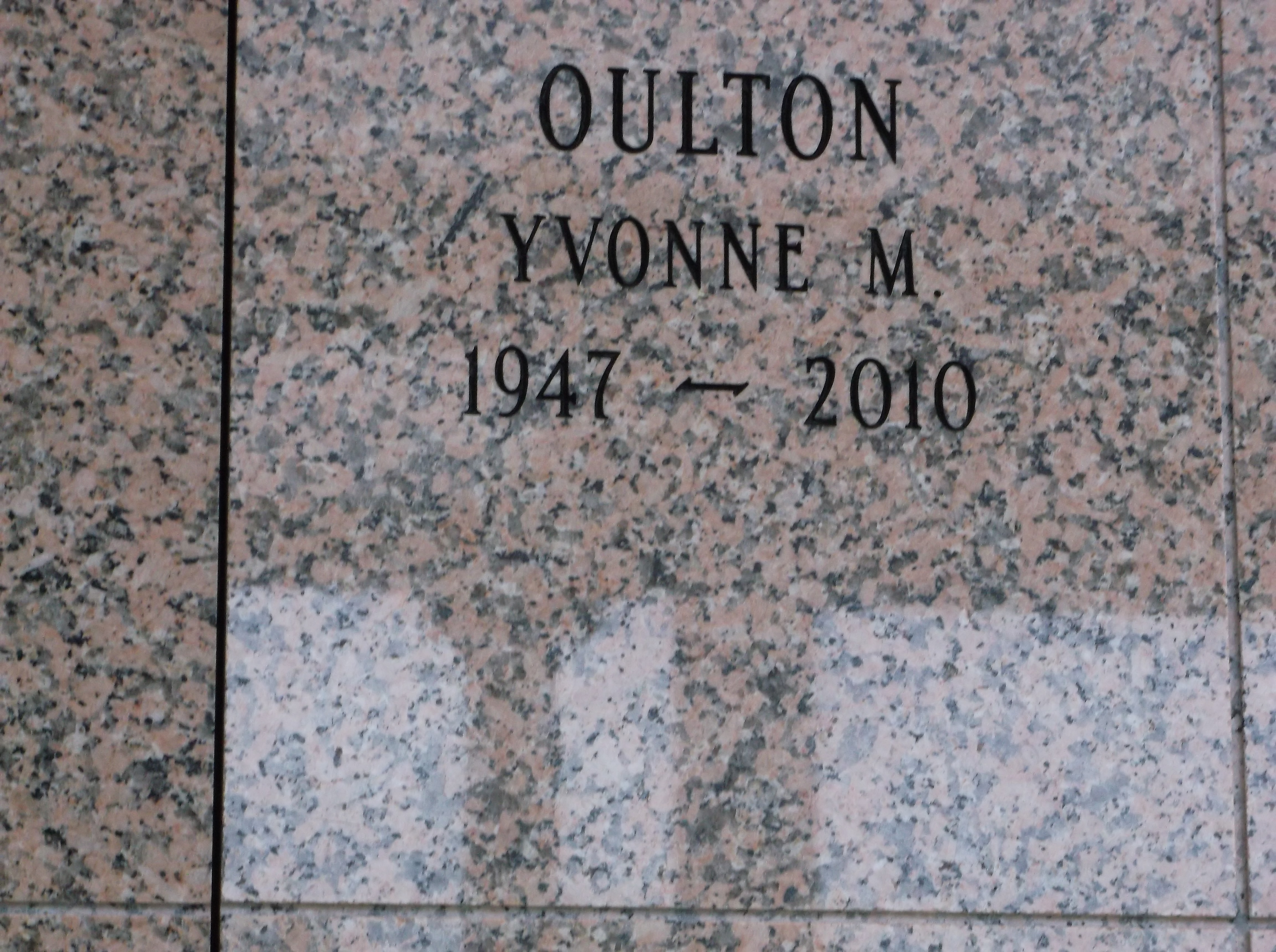 Yvonne M Oulton