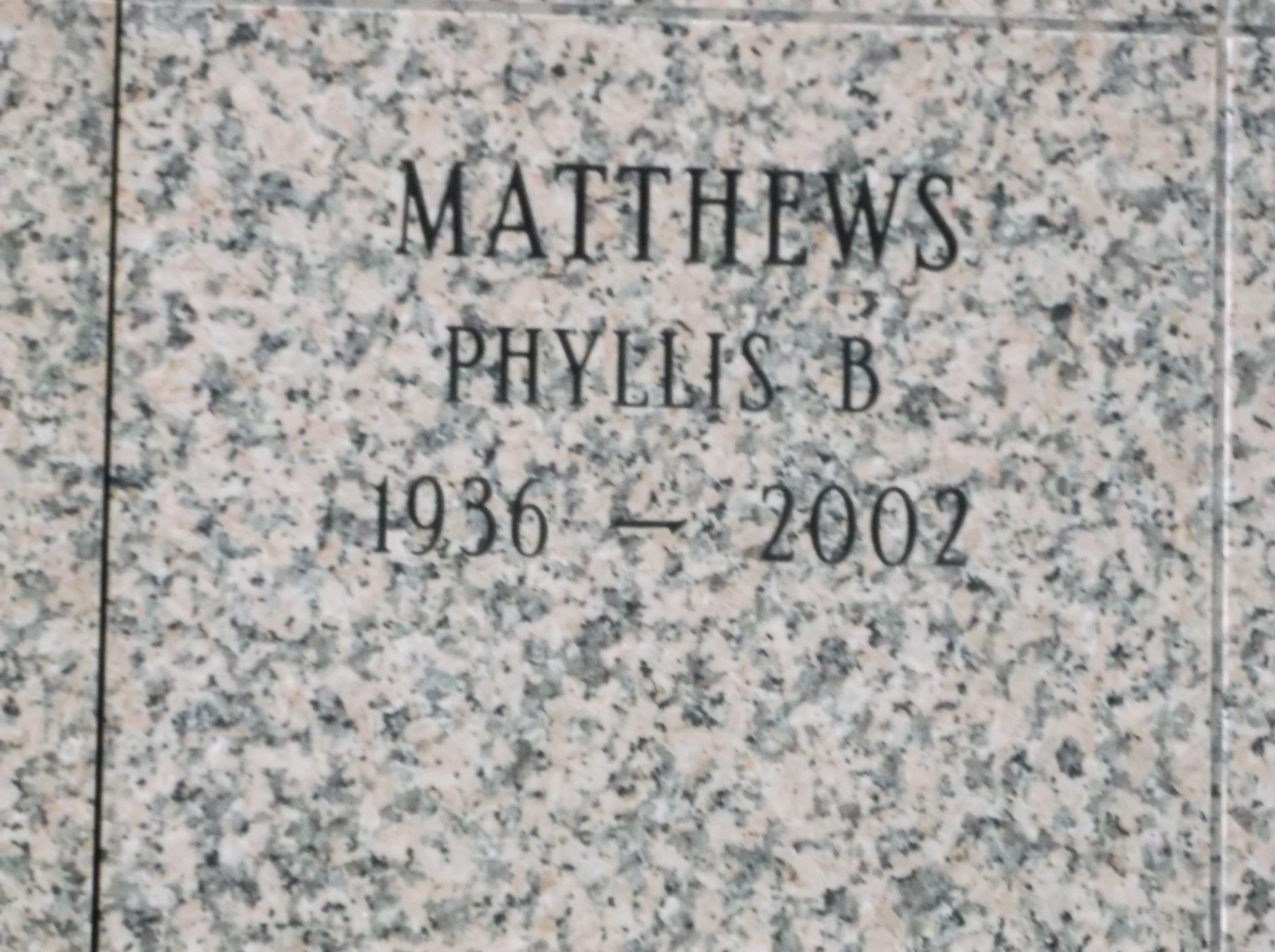 Phyllis B Matthews