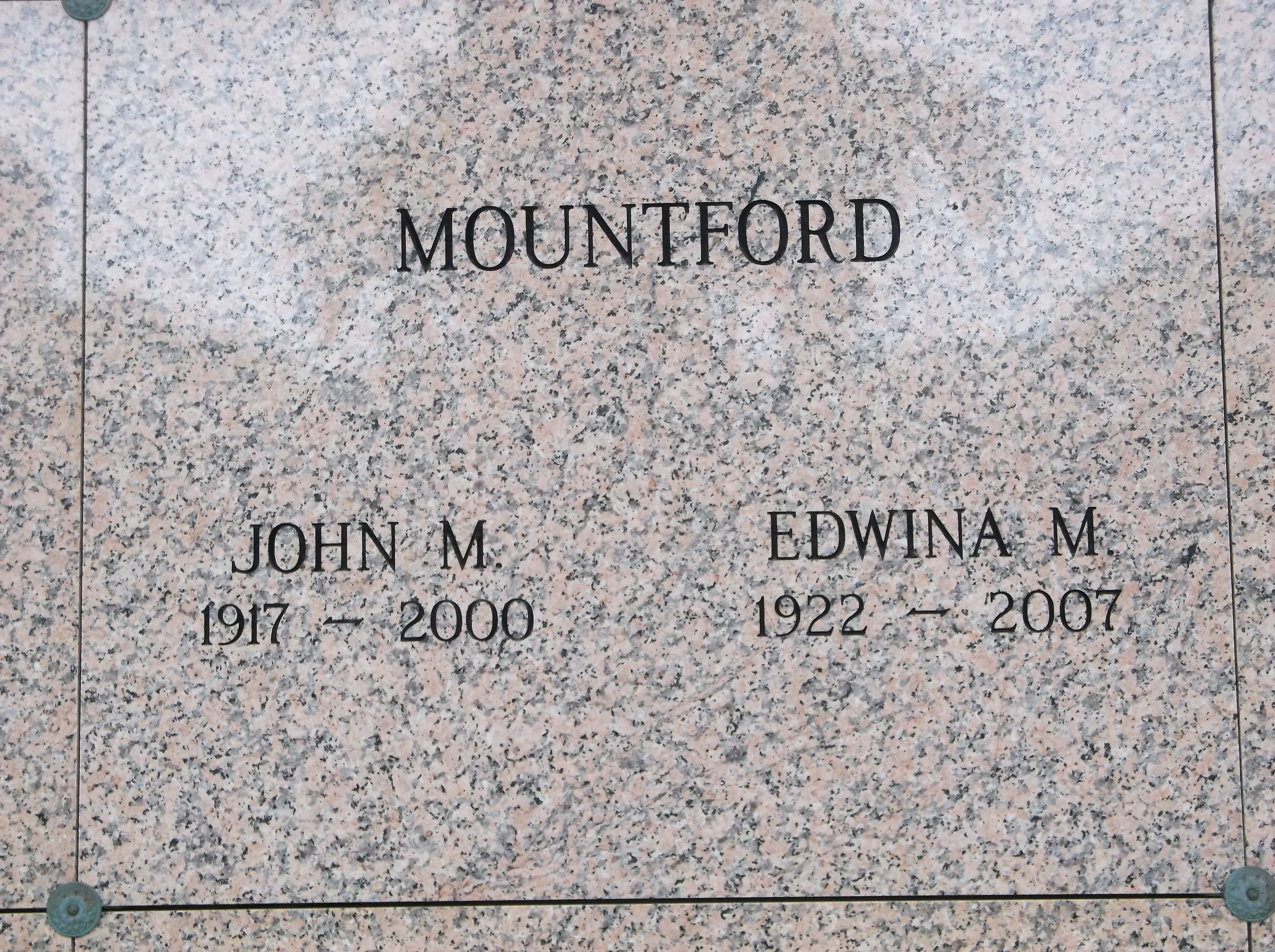 Edwina M Mountford