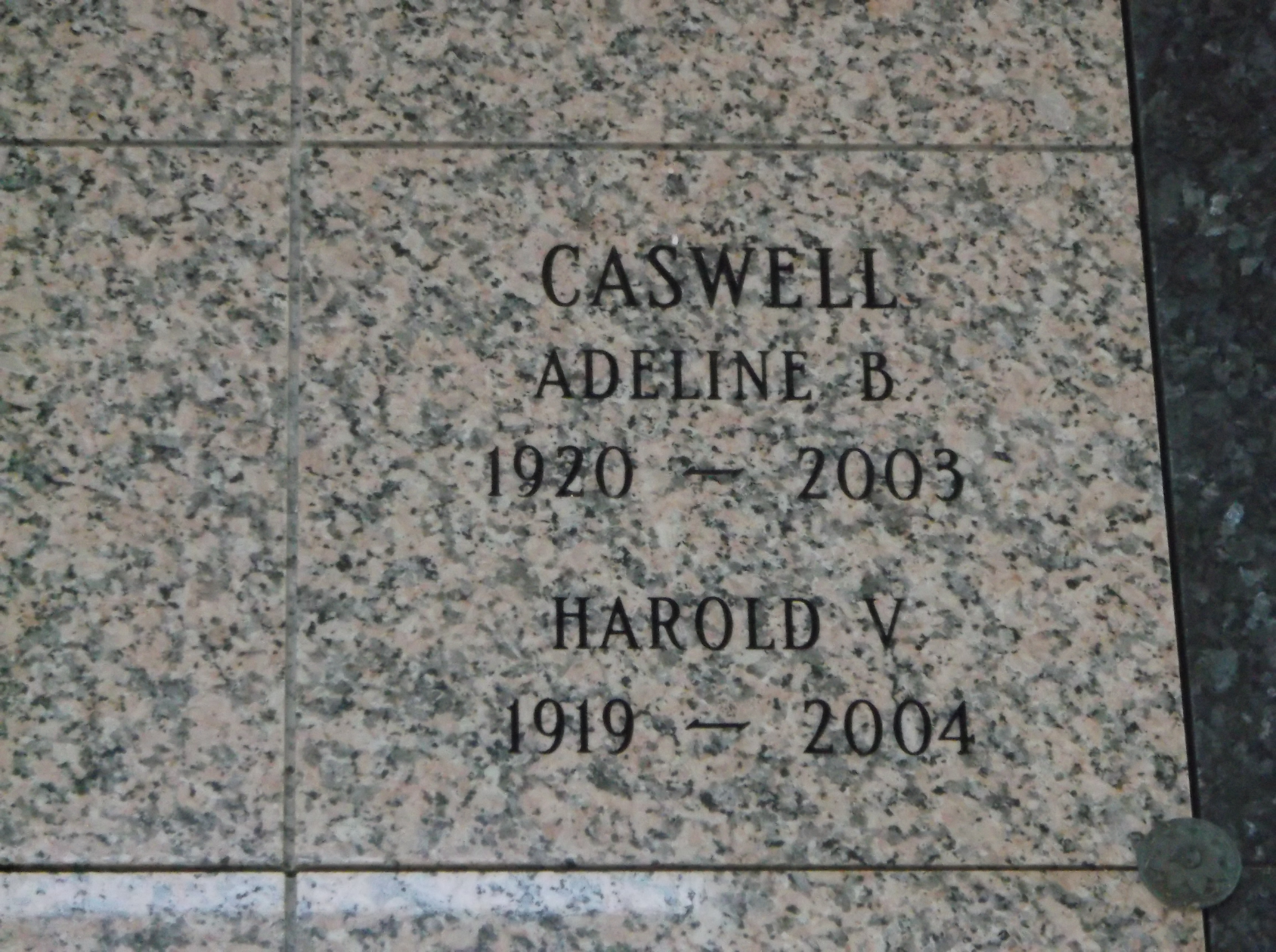 Harold V Caswell