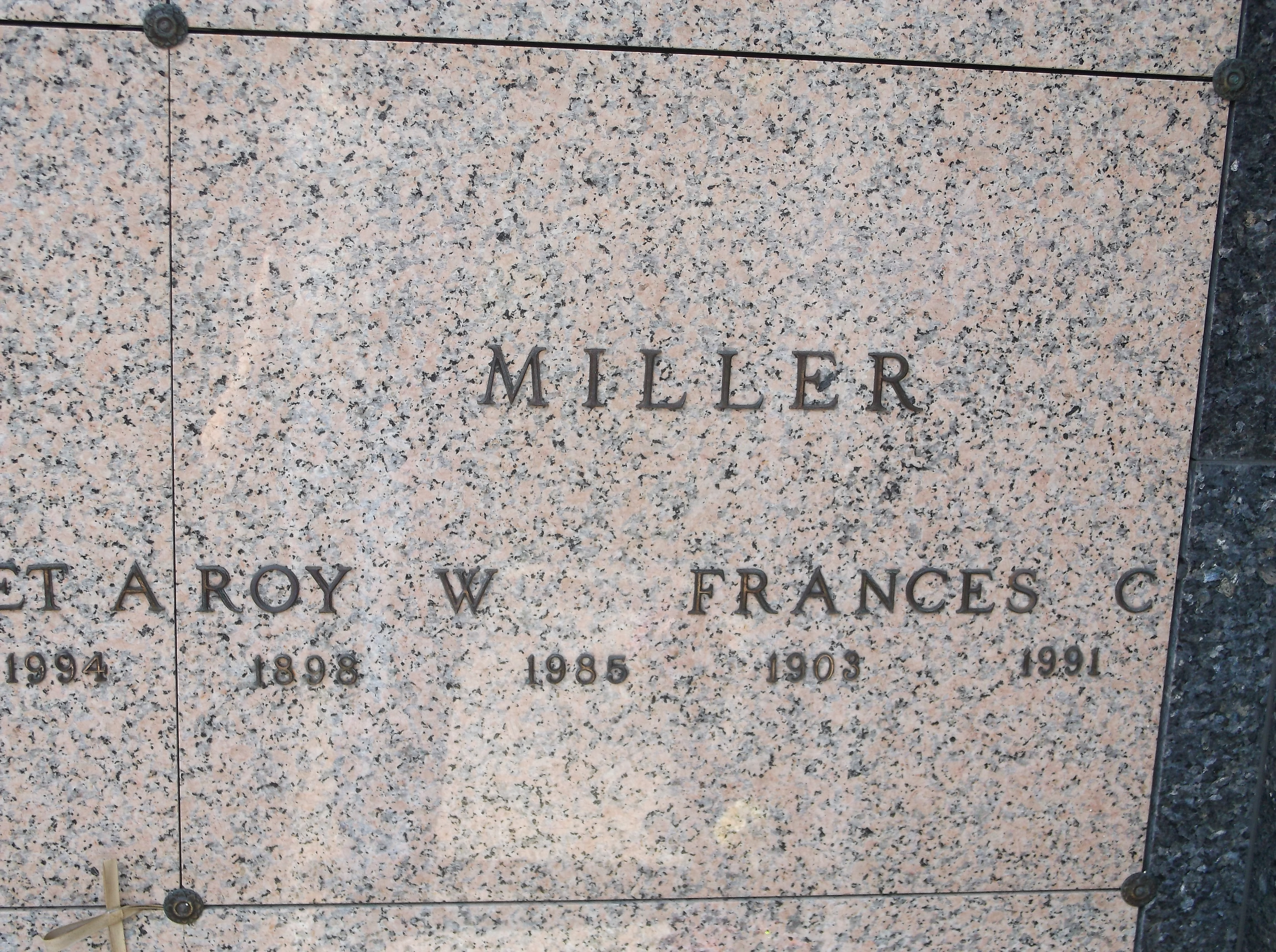 Roy W Miller