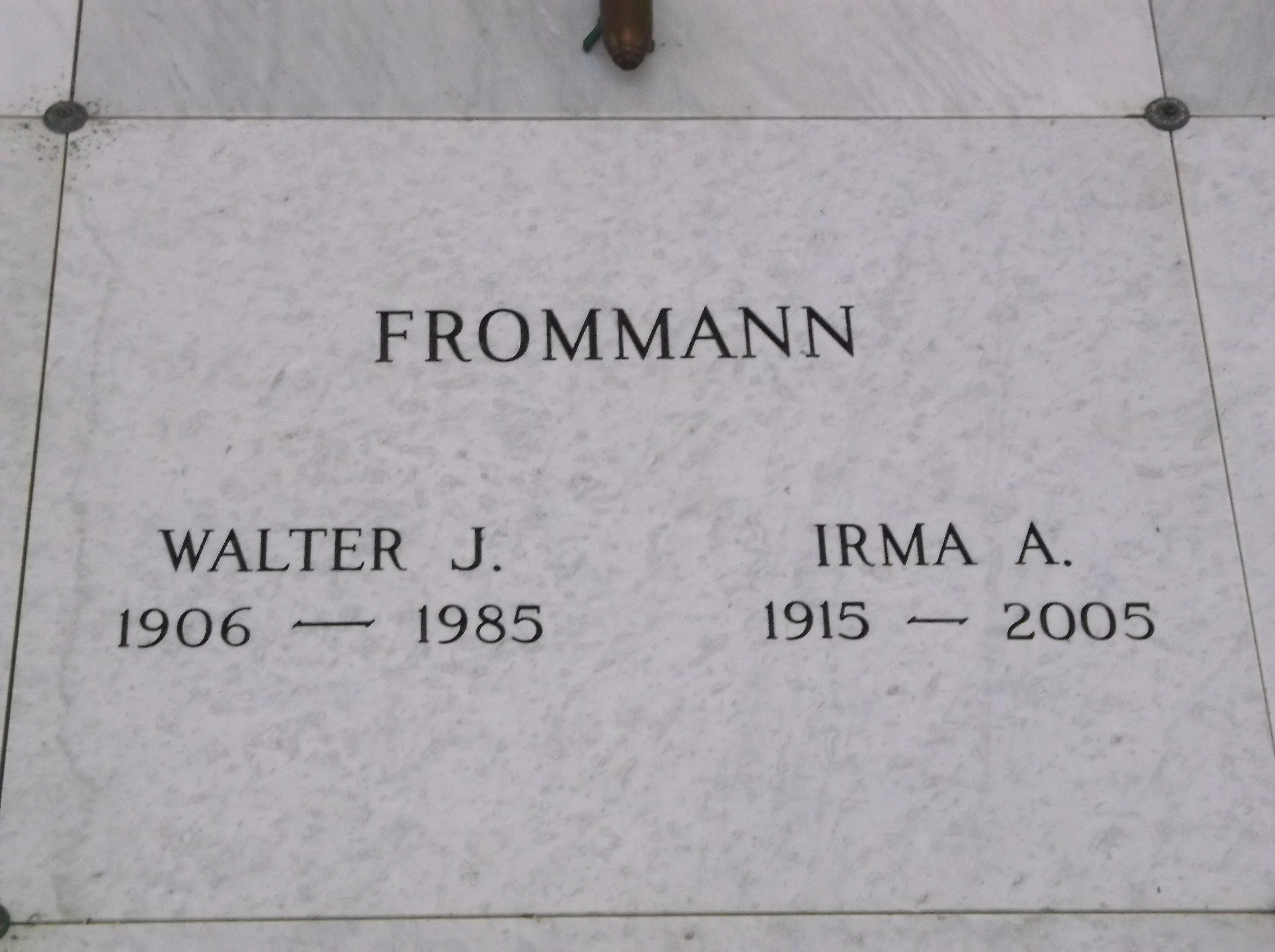 Walter J Frommann