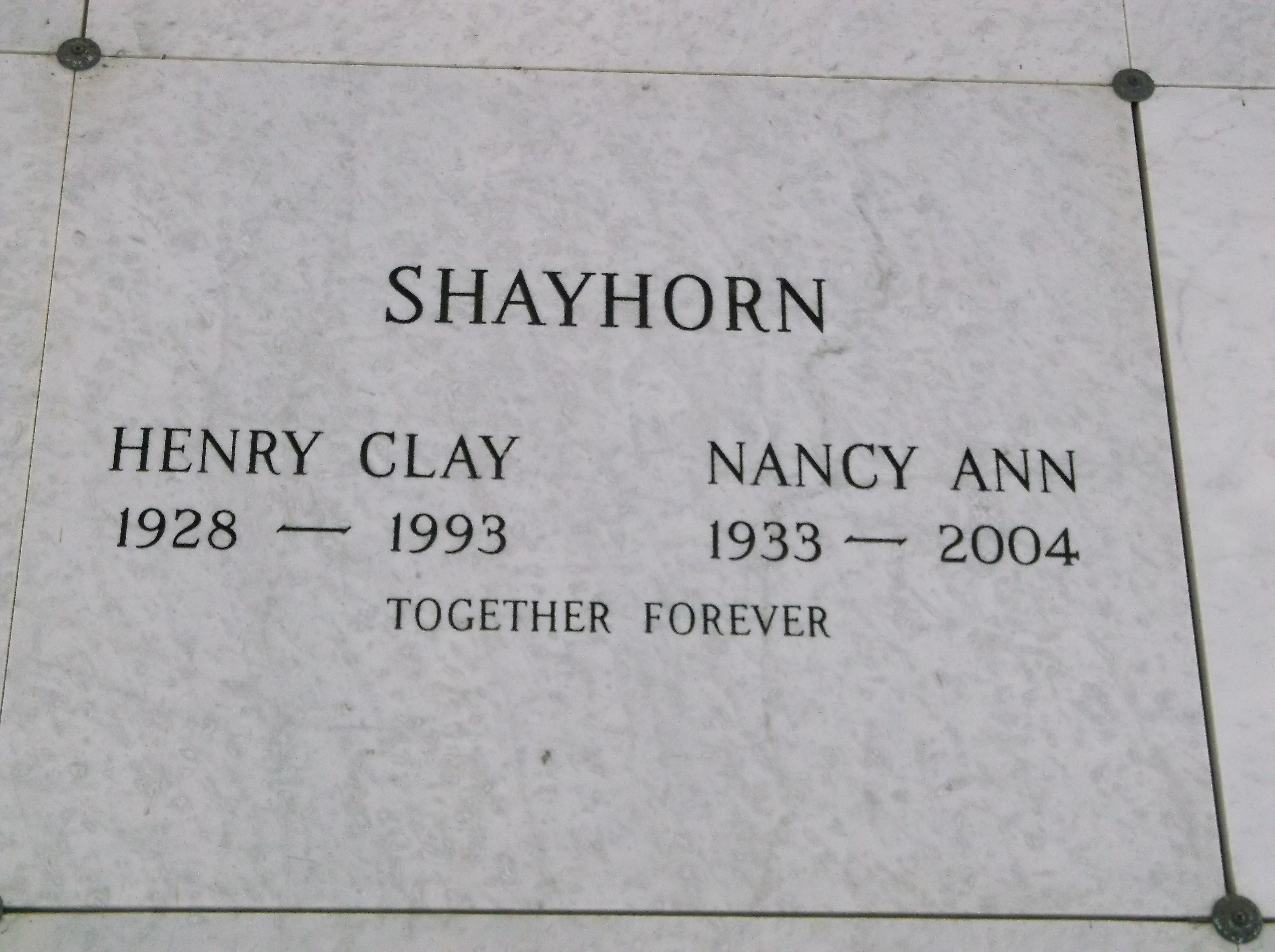 Nancy Ann Shayhorn