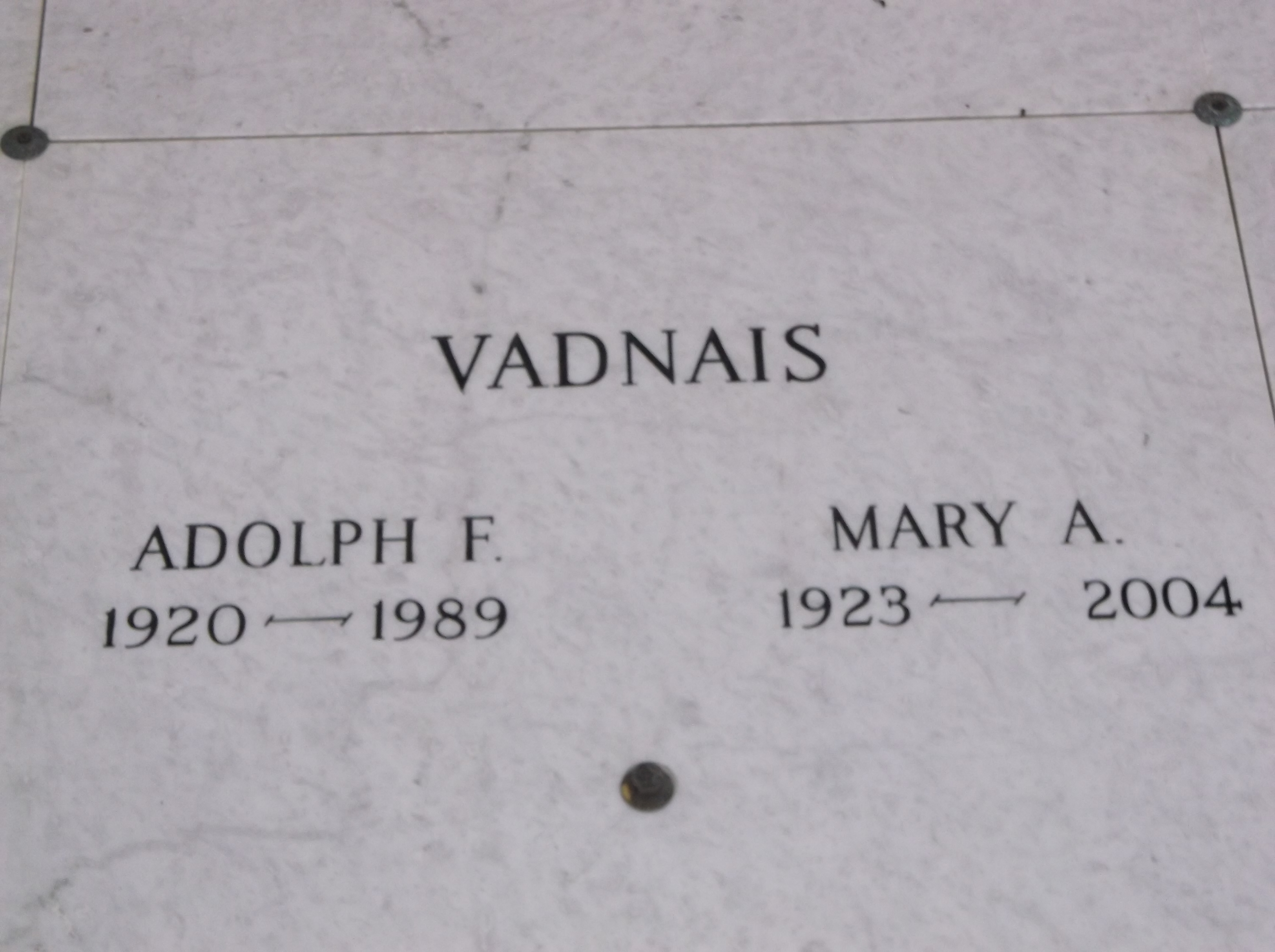 Adolph F Vadnais
