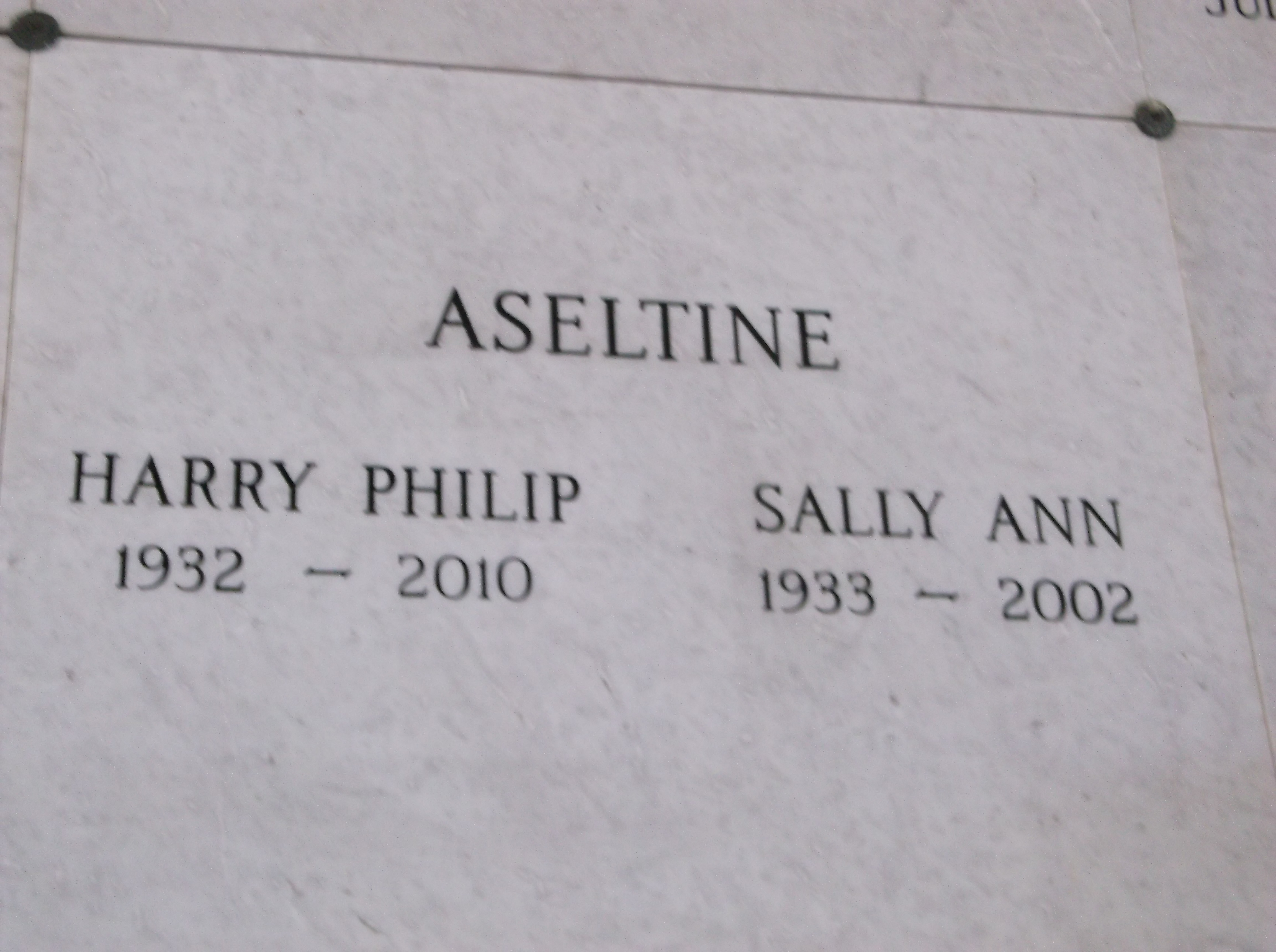 Harry Philip Aseltine