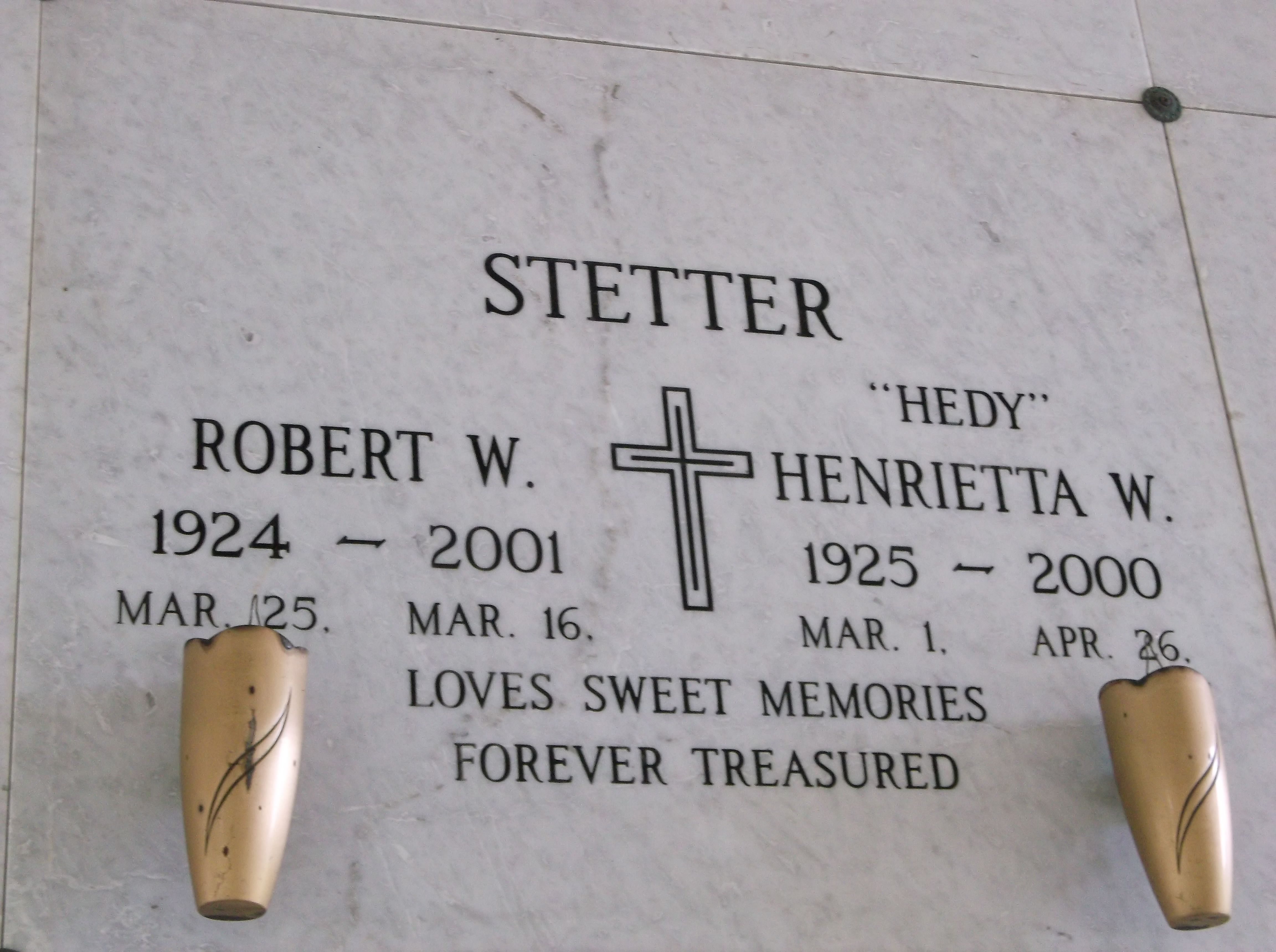 Henrietta W "Hedy" Stetter