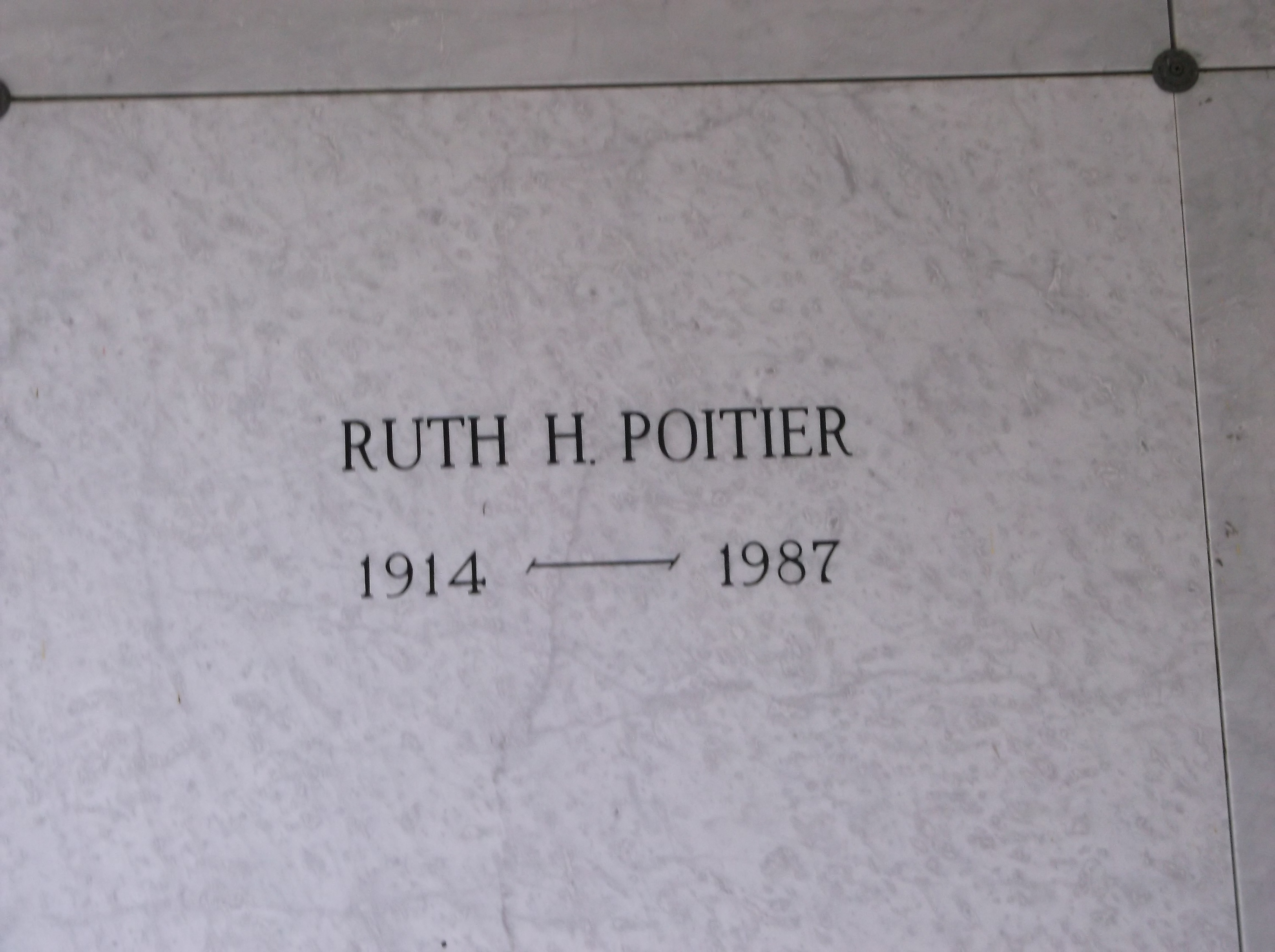 Ruth H Poitier