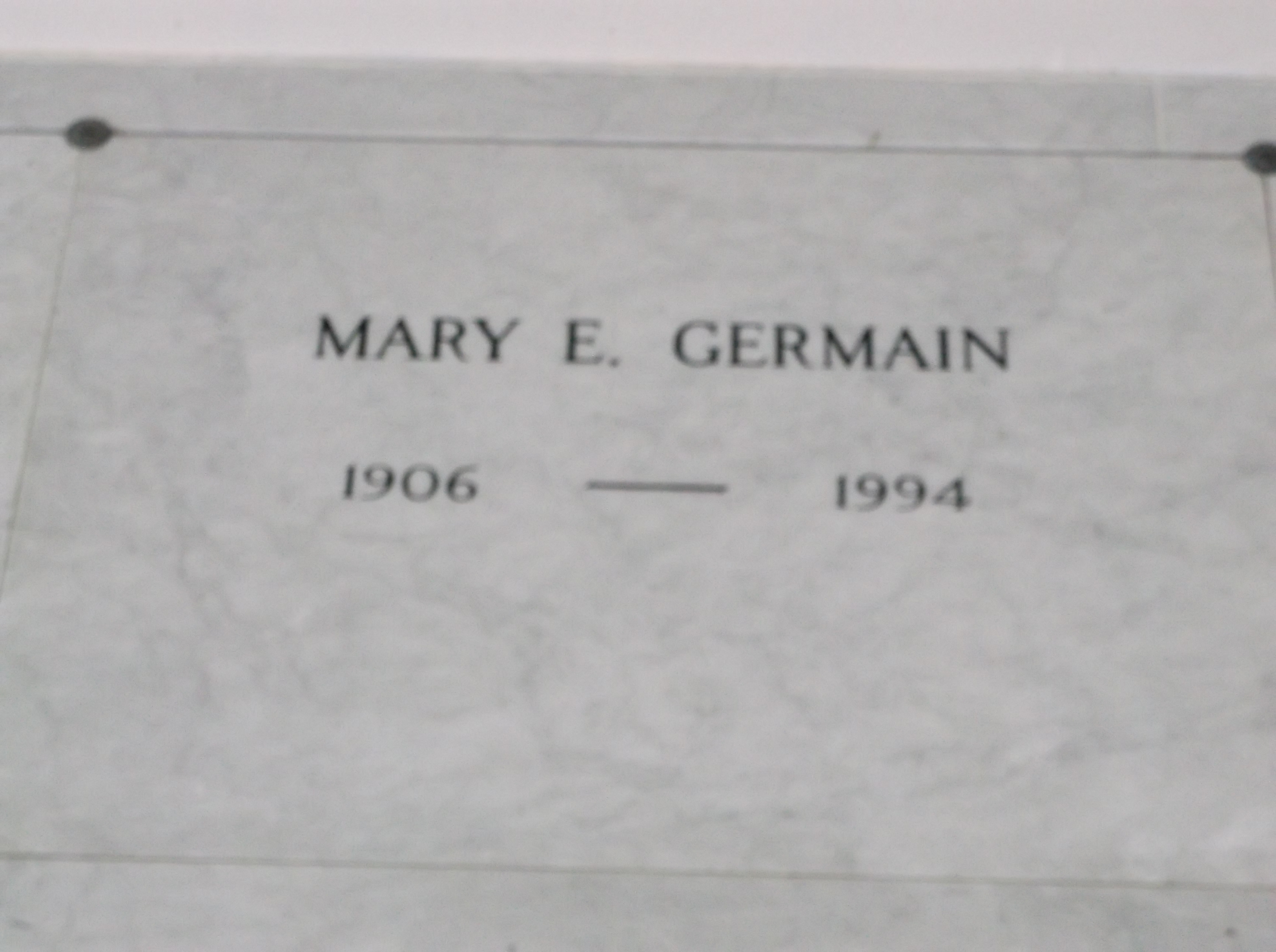 Mary E Germain