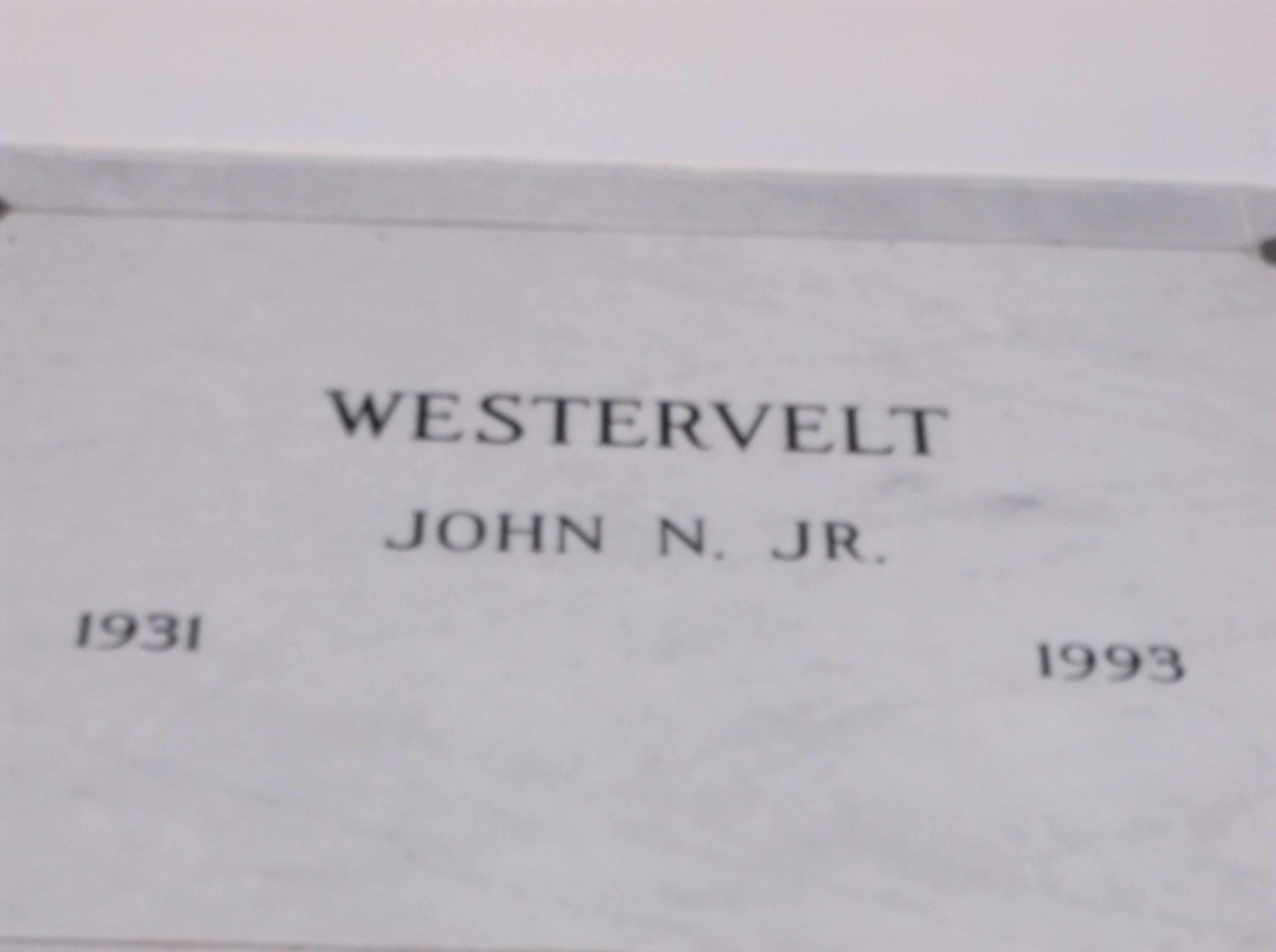John N Westervelt, Jr