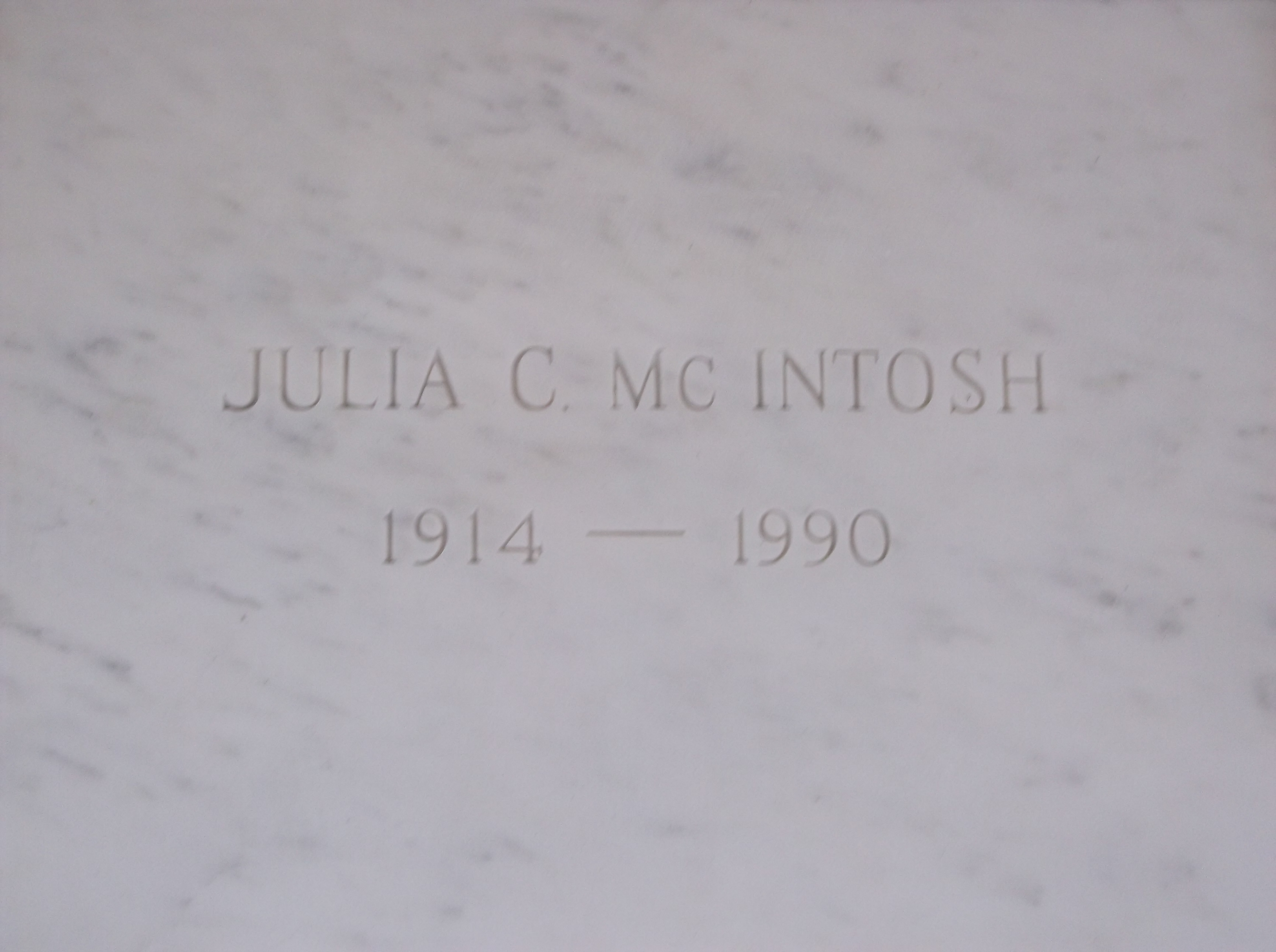Julia C McIntosh